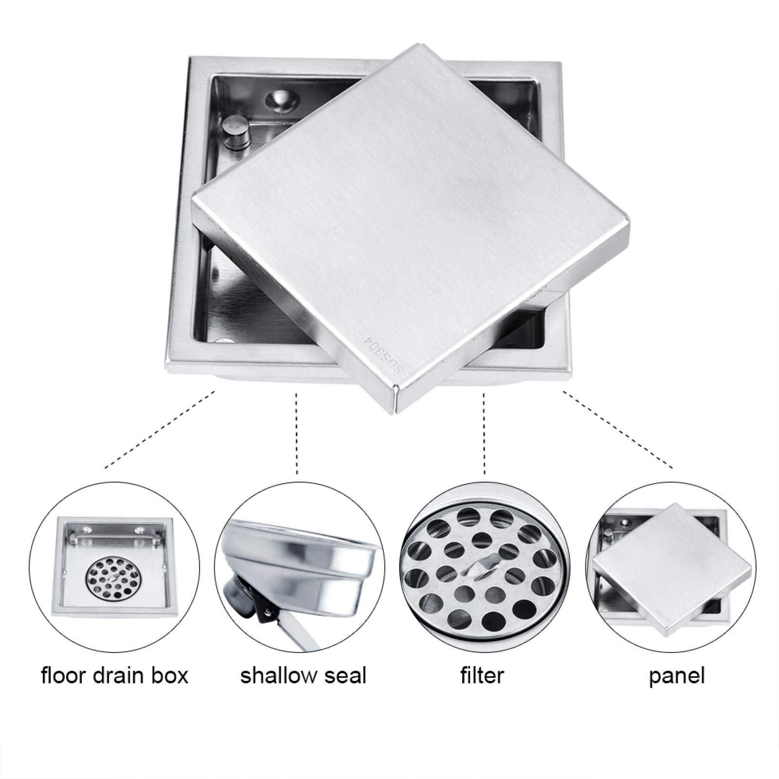 Kuuleyn Scarico Pavimento Inox 110x110 mm piastrellabile