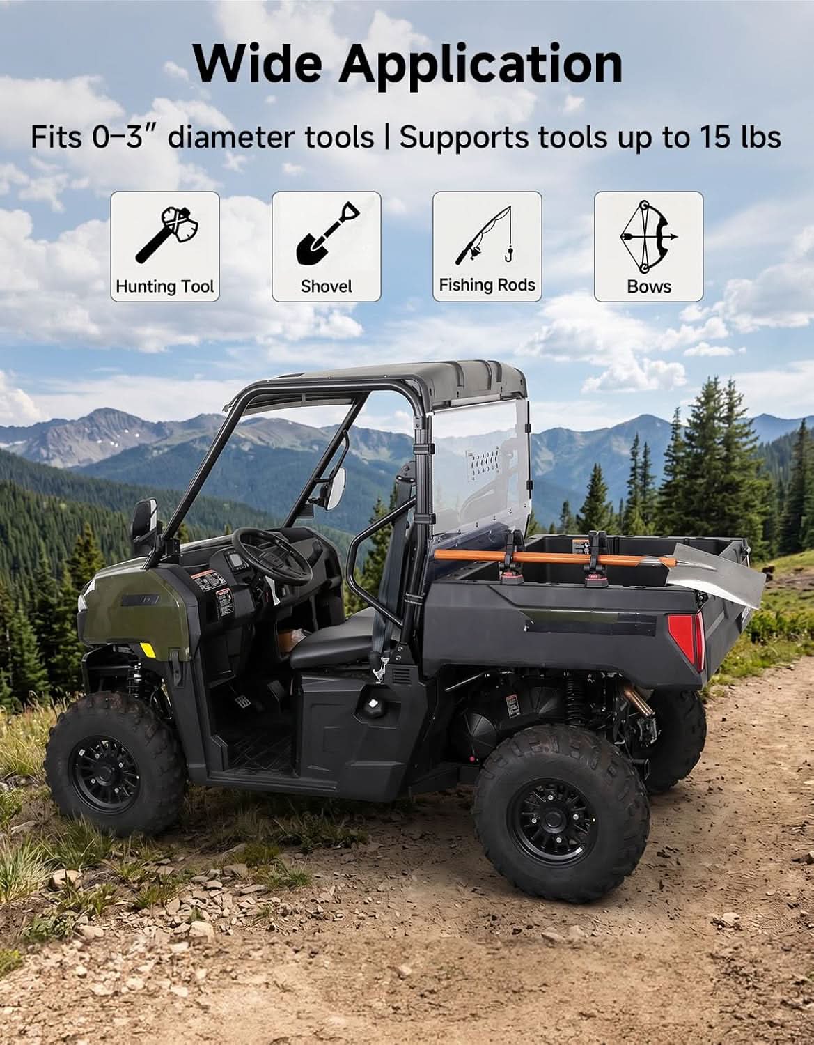 KEMIMOTO Ranger General supporto attrezzi UTV a cricchetto