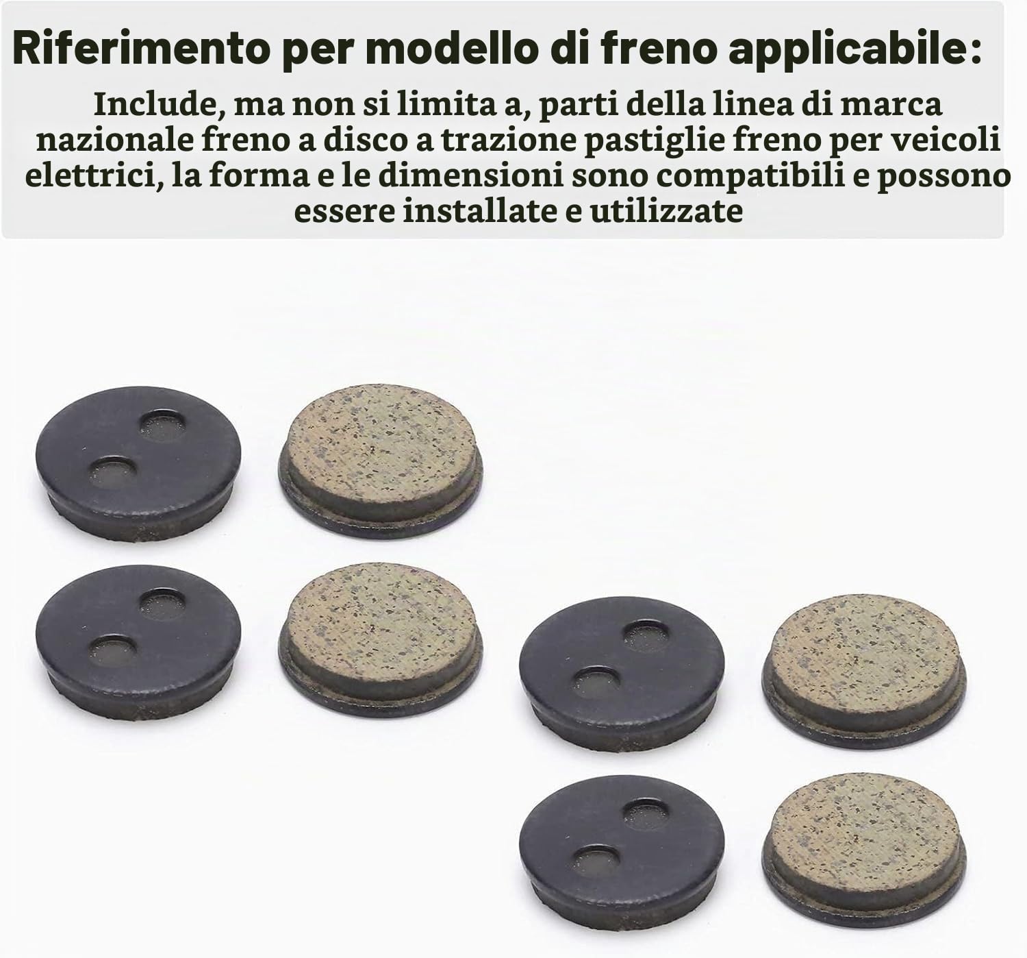 Hapivida Pastiglie Freno Disco Bici 4 Coppie Semi-Metalliche