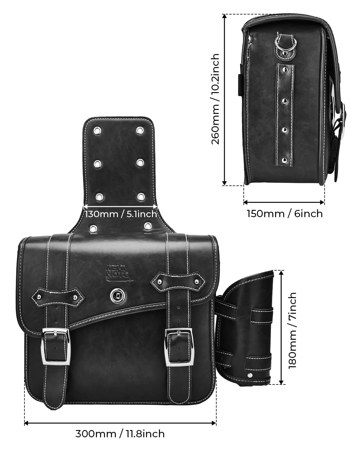 Kemimoto borsa laterale moto pelle PU portabicchiere