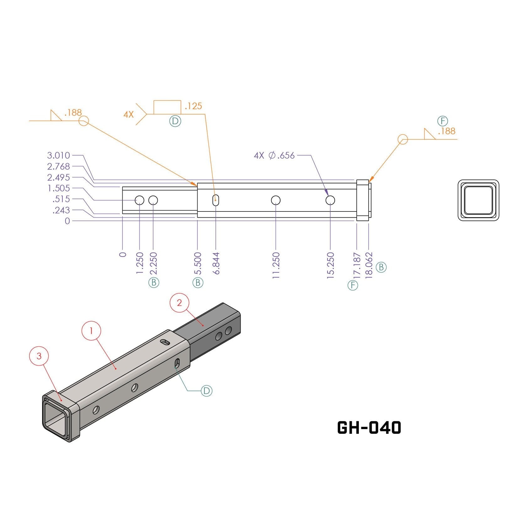 GEN-Y Hitch Hitch Extender prolunga traino 14x2 pollici 10K