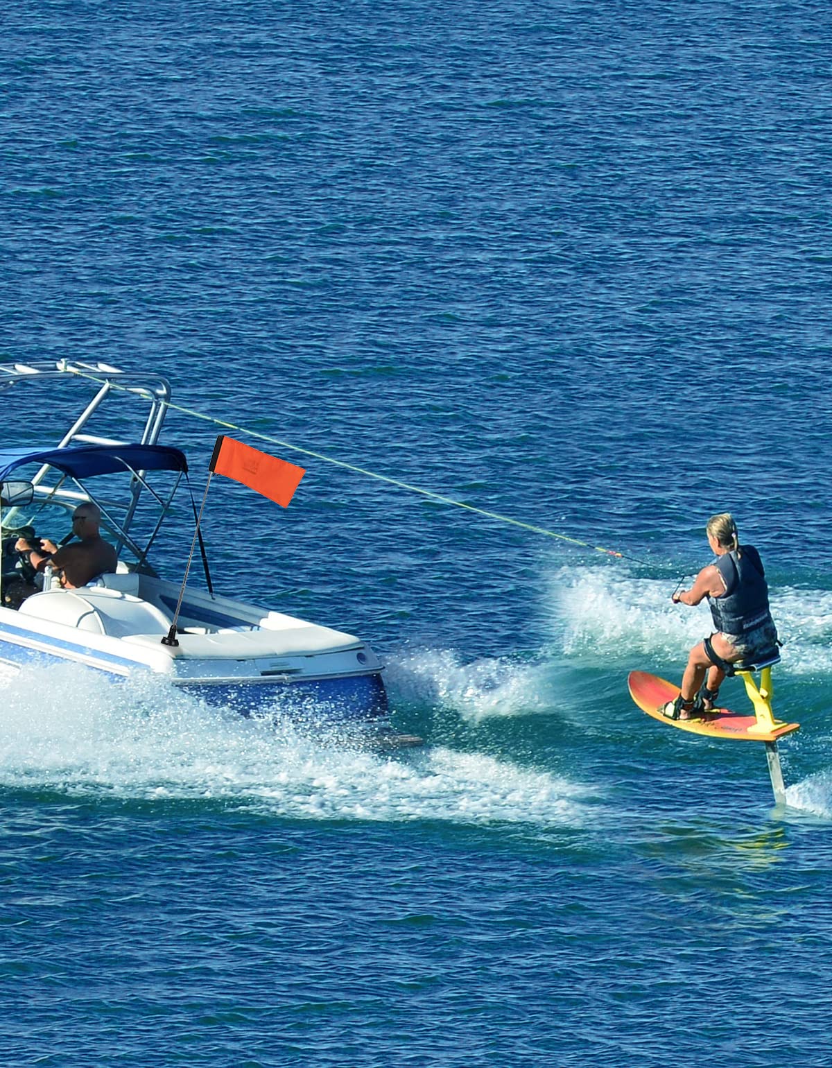 Kemimoto Bandiera kayak arancione con asta e borsa