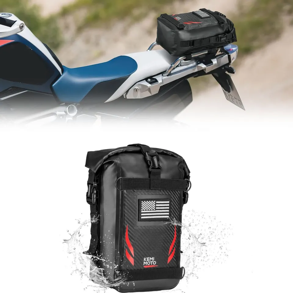 KEMIMOTO borsa codino moto impermeabile 6.5L rossa