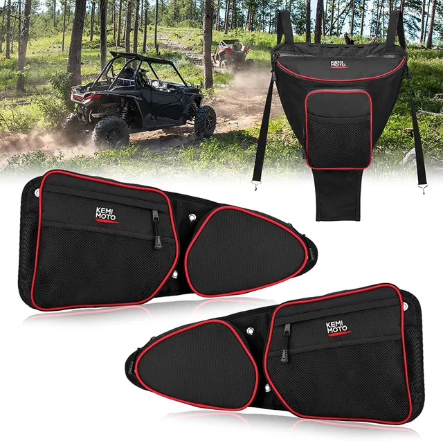 KEMIMOTO RZR XP 1000 borse portiera + centrale rosse