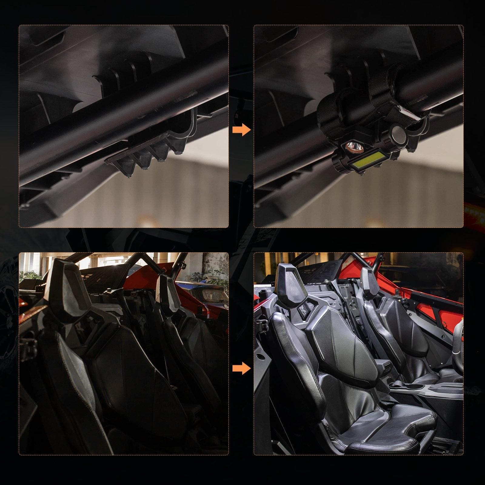KEMIMOTO Luce LED Interna Roll Bar USB 2 Modalità