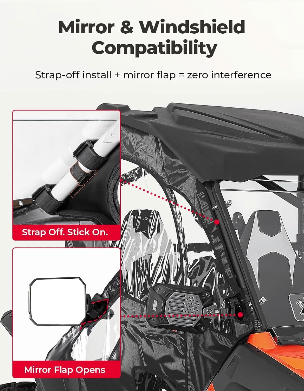 KEMIMOTO ZForce 500/800EX/1000 porte superiori UTV con zip YKK