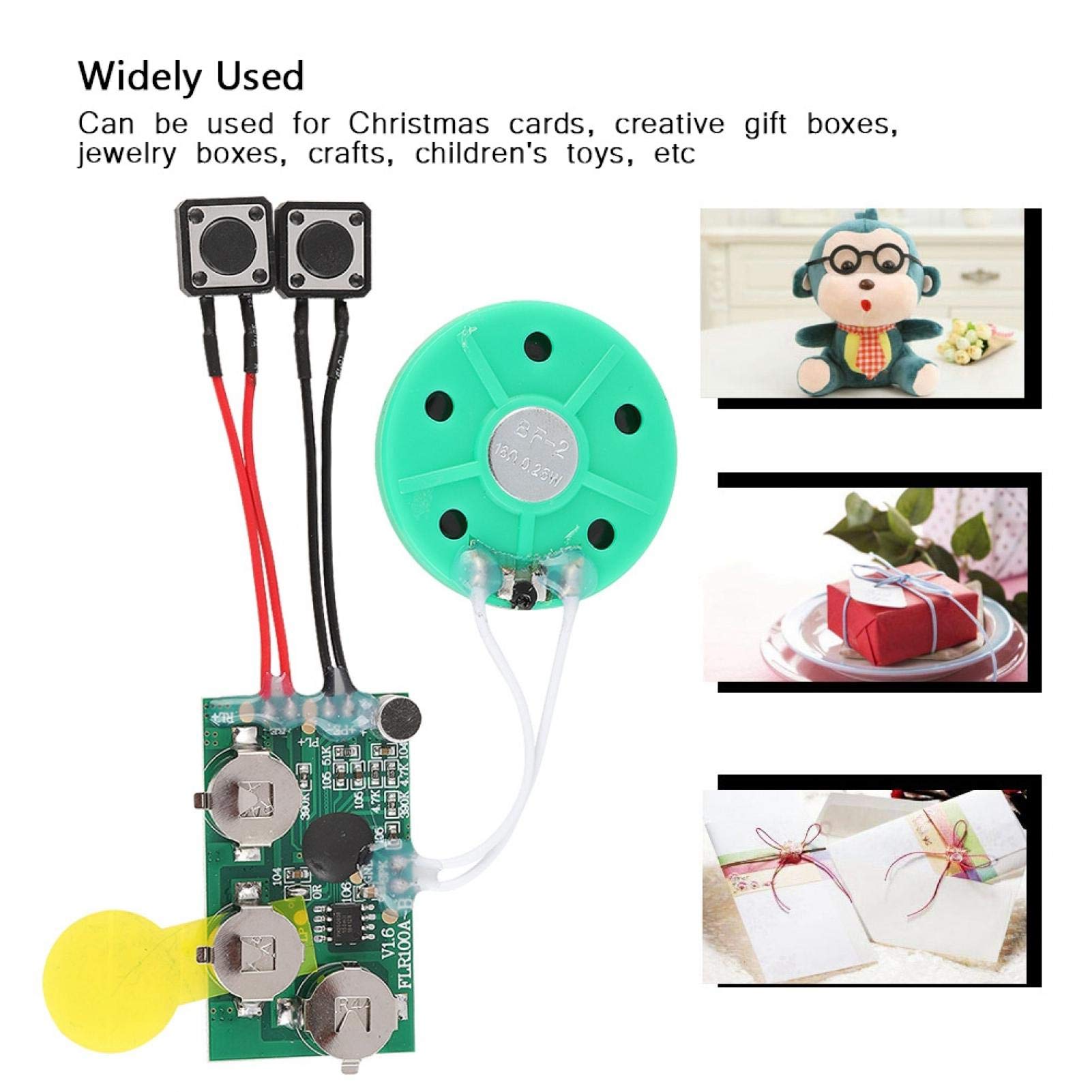 Kuuleyn Modulo Vocale 120 Secondi Chip Audio Registrabile Pulsante