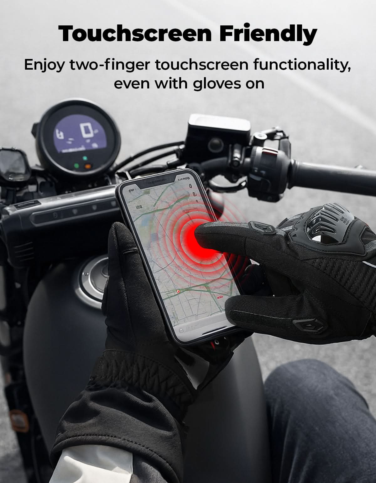 KEMIMOTO Guanti Moto Invernali Impermeabili Touchscreen