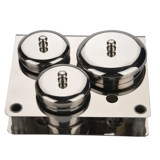 Kuuleyn set nail art vaschette acciaio 3 pezzi con base