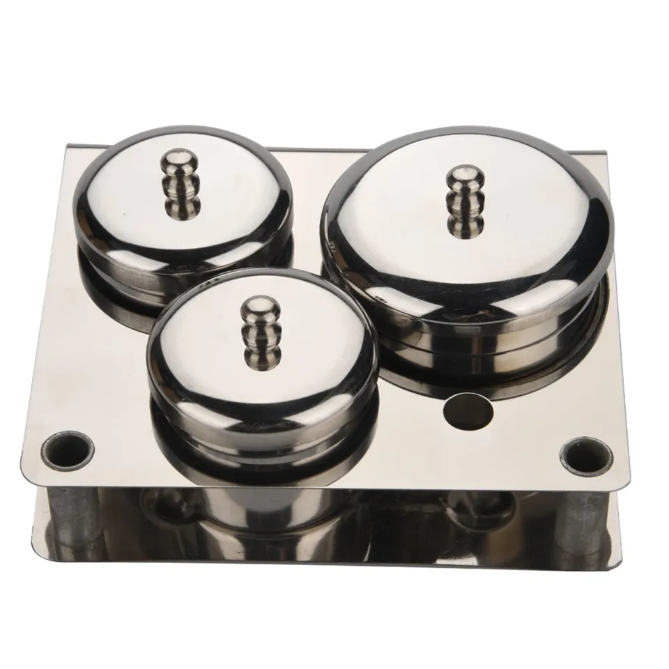 Kuuleyn set nail art vaschette acciaio 3 pezzi con base