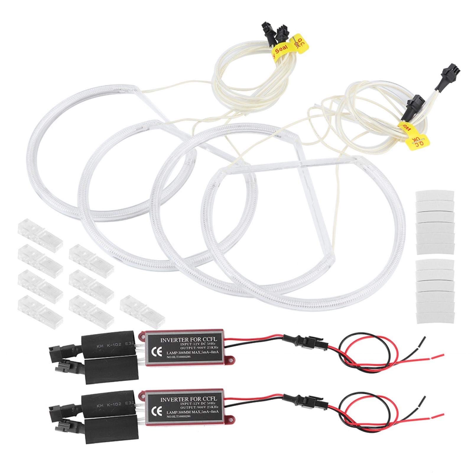 Kuuleyn Angel Eyes CCFL bianchi 12V 131+146 mm 4 pezzi
