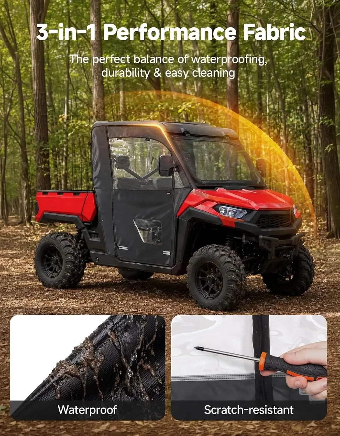 KEMIMOTO Ranger 570 porte cabina morbide con zip YKK