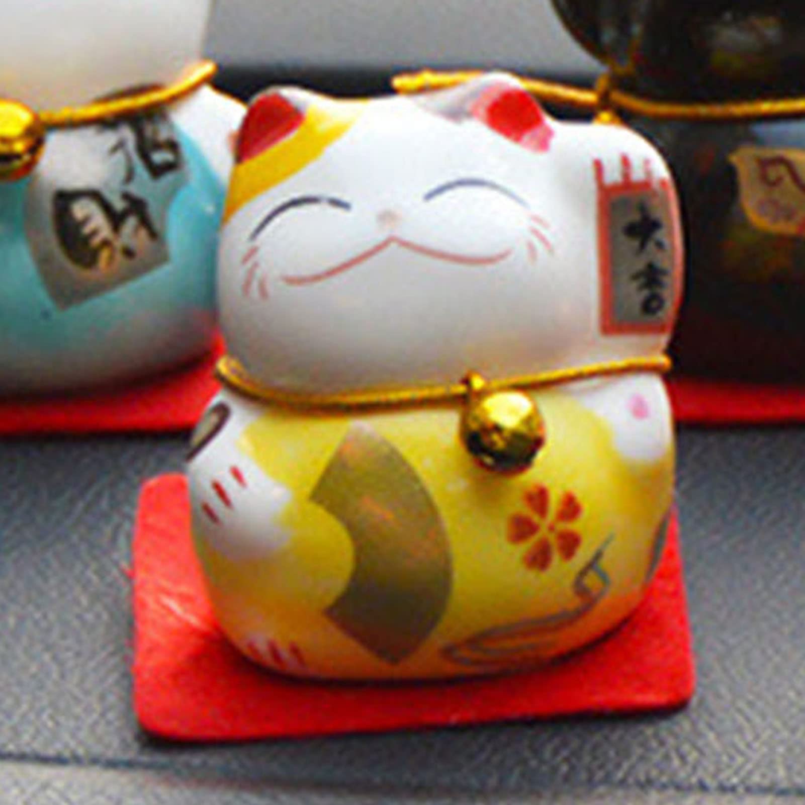 Kuuleyn Maneki Neko Mini gatti portafortuna ceramica 5 pezzi