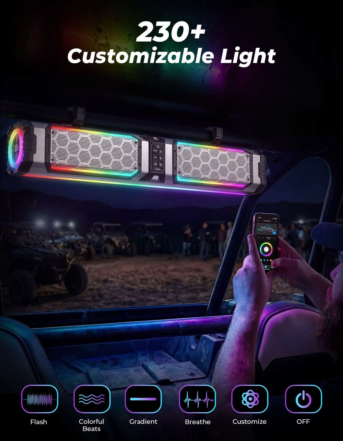 KEMIMOTO Midnight S80 Gen2 Cassa Soundbar 680W IP66 RGB