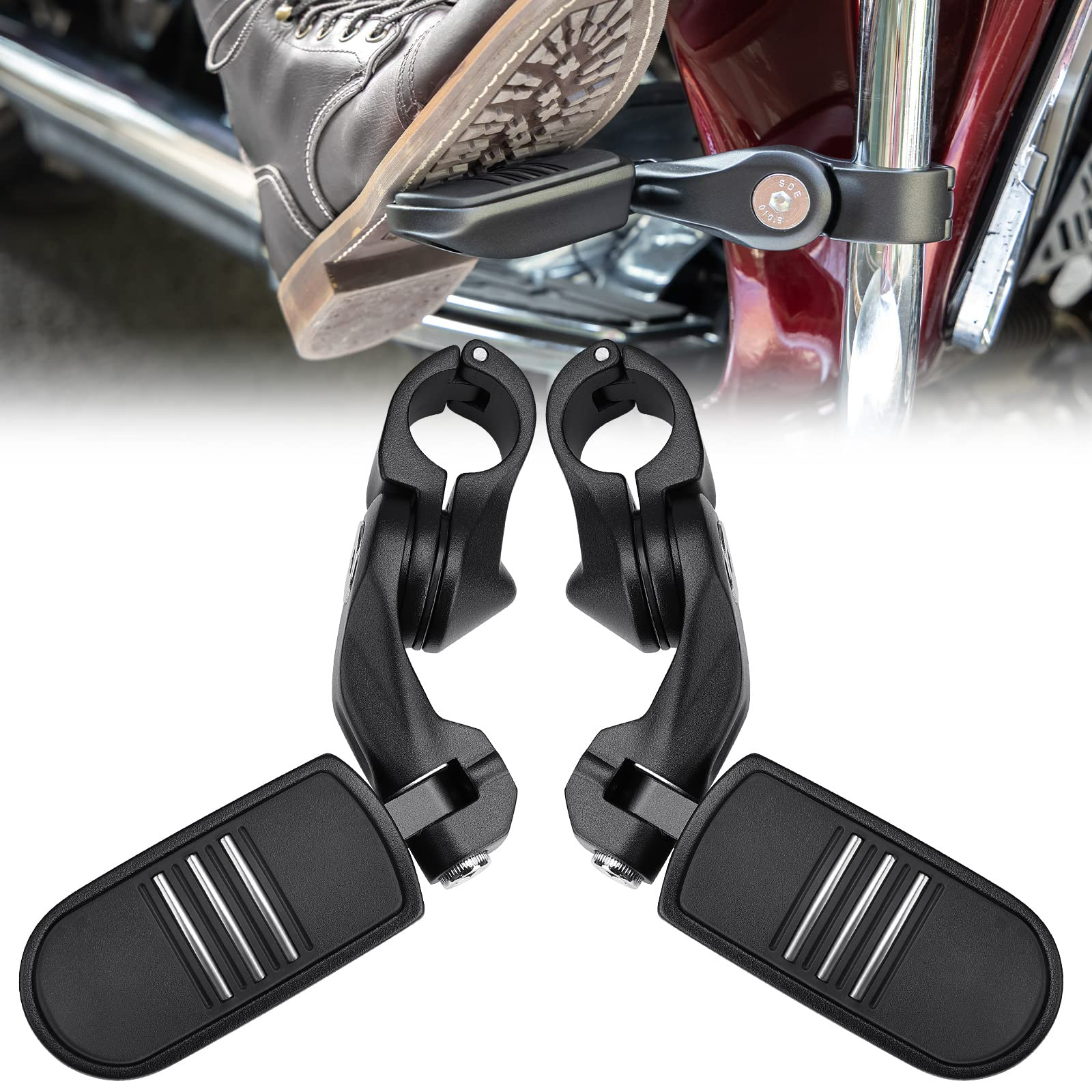 KEMIMOTO F1802-00402 pedane poggiapiedi moto nere 32 mm