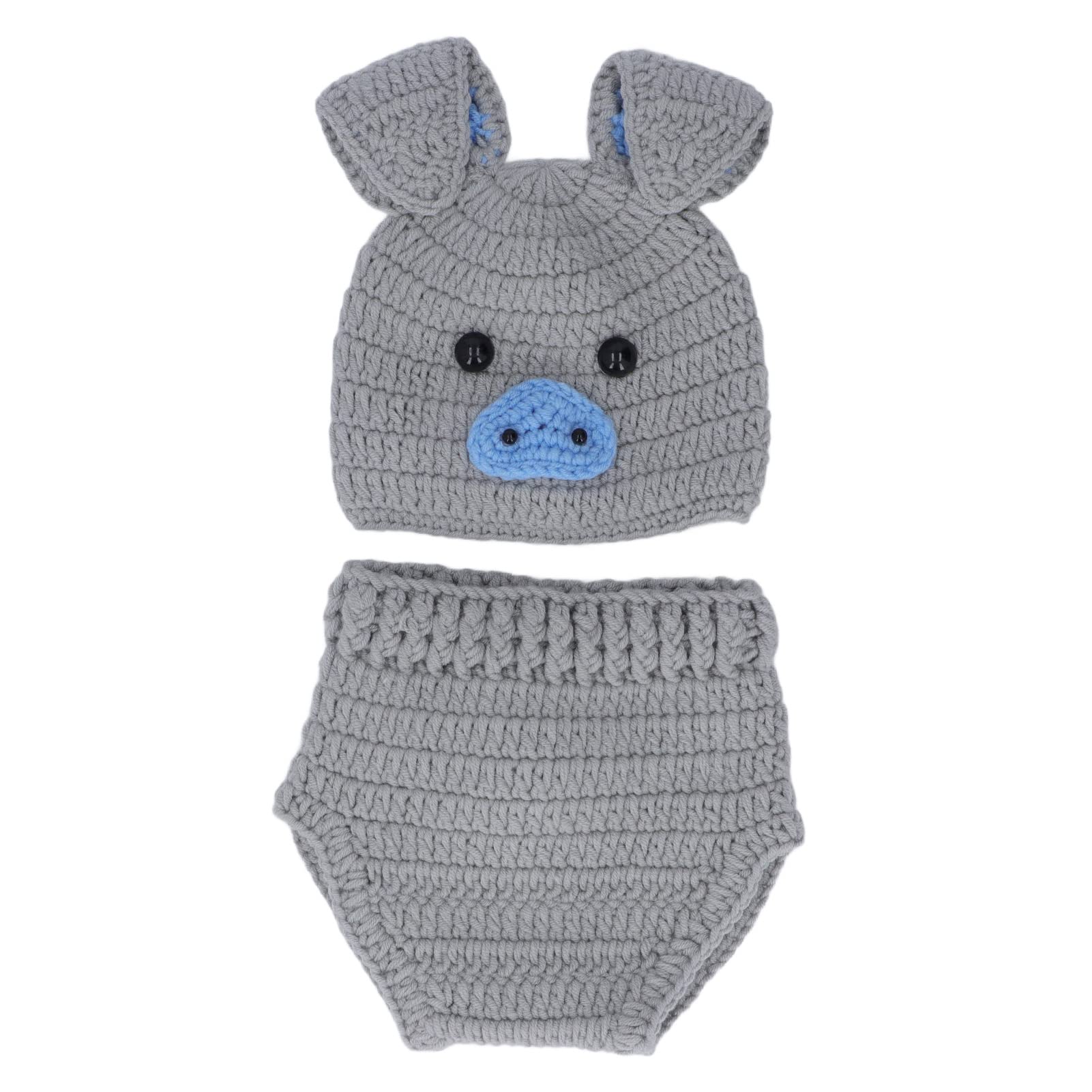 AOWINHIT Costume Foto Neonato Animali Lago Blu 0-3 Mesi 2 Pezzi