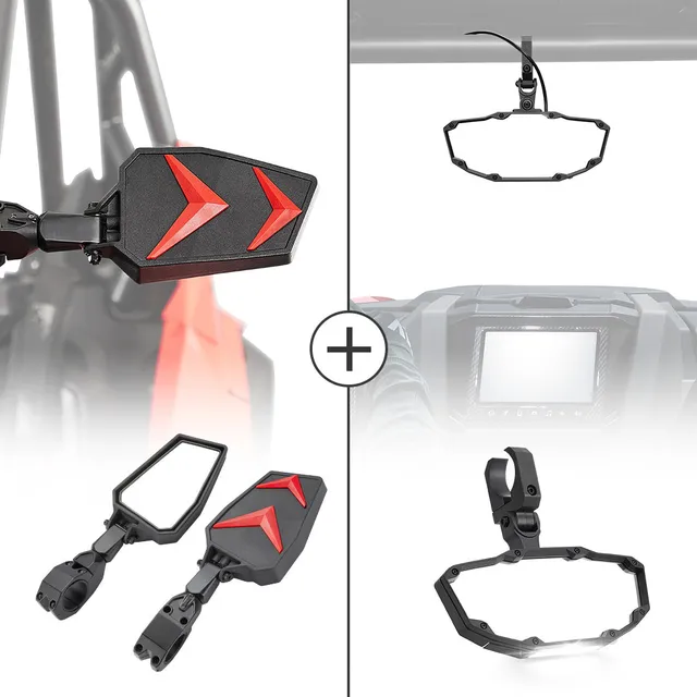 Kemimoto Set 3 Specchietti UTV Laterali+Centrale 1,75-2"
