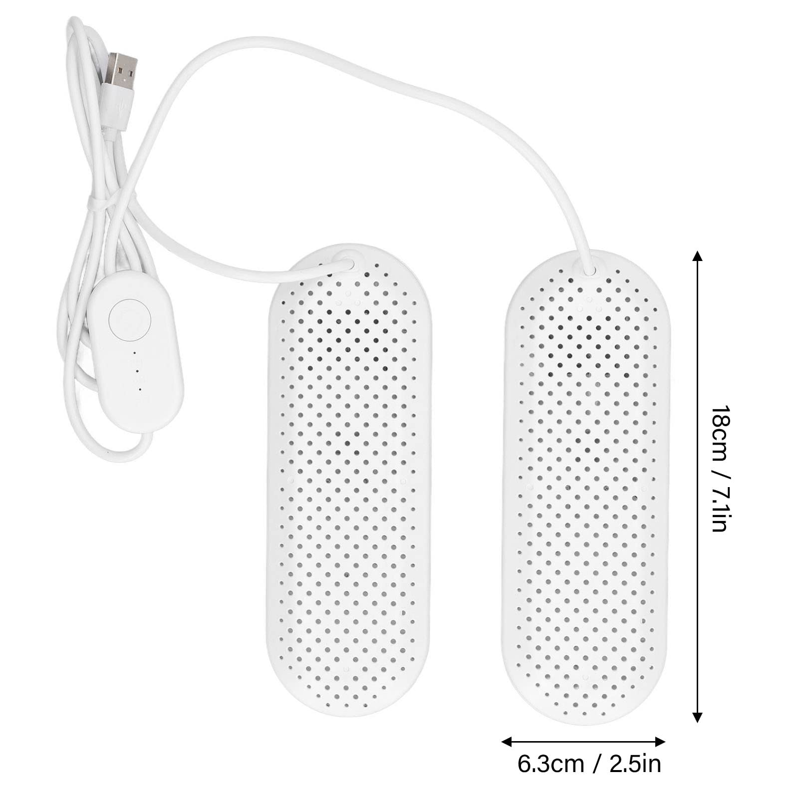 Hapivida Asciugascarpe Elettrico USB Bianco con Timer