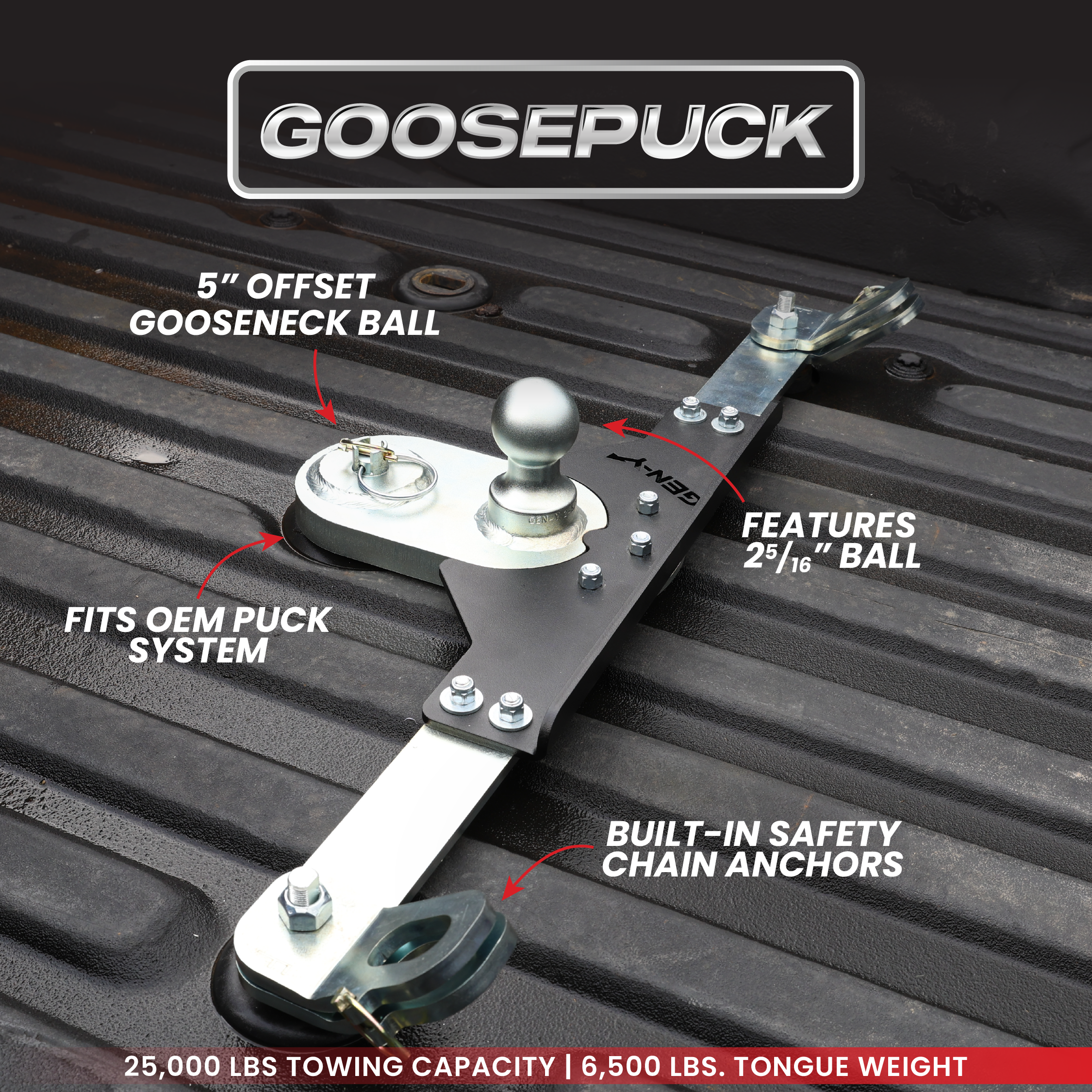 GEN-Y Hitch GoosePuck GEN 2 Gancio Traino 5" 25K