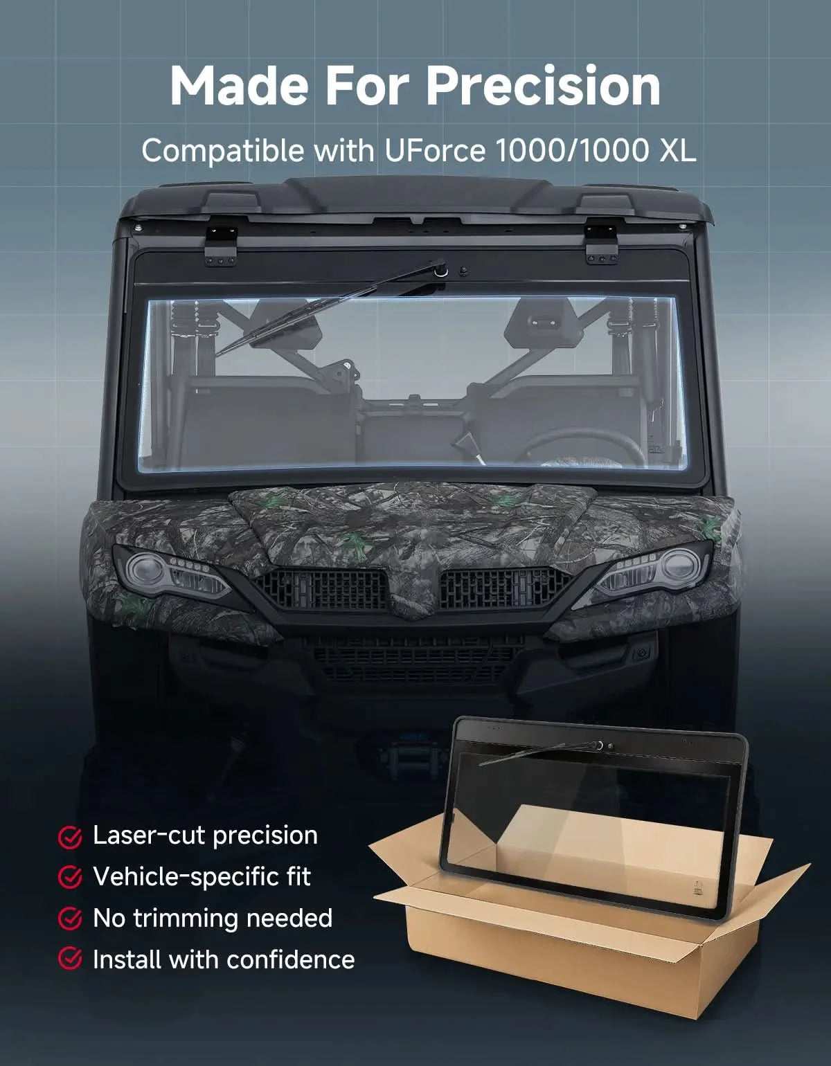 KEMIMOTO UForce 1000 parabrezza vetro 7mm con tergicristallo