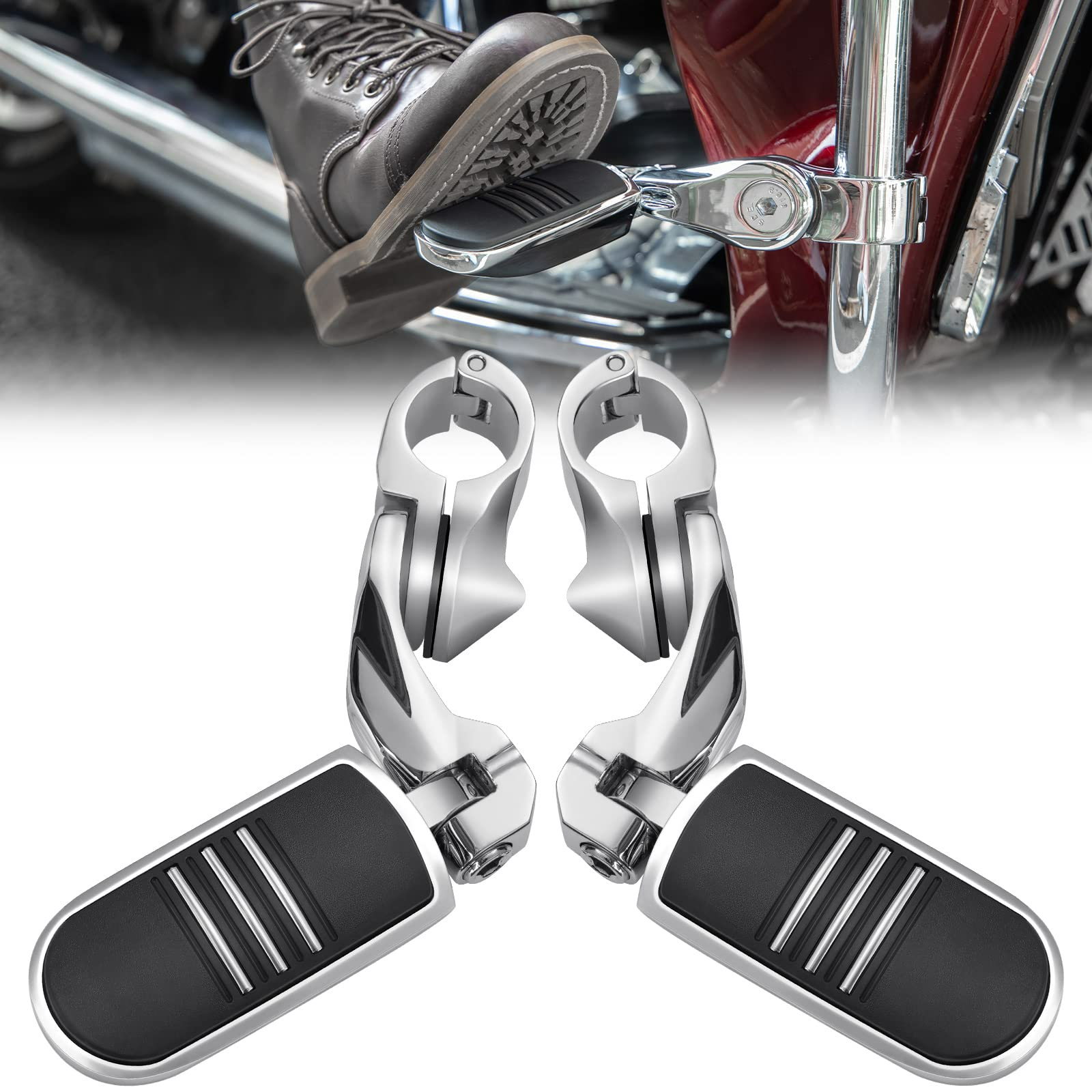 KEMIMOTO F1802-00402 pedane poggiapiedi moto nere 32 mm