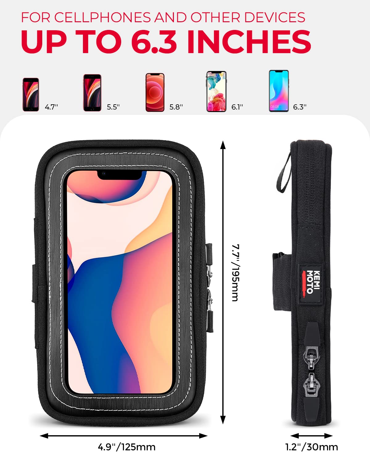 KEMIMOTO Borsa Serbatoio Magnetica Telefono 6,3"