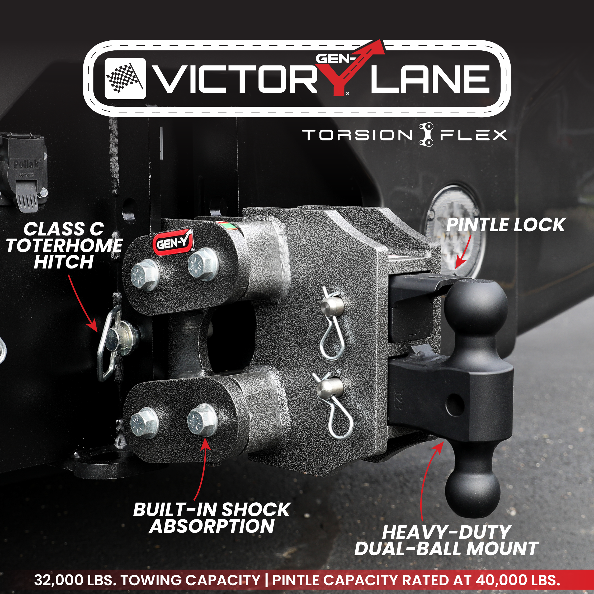 GEN-Y Hitch Victory Lane giunto traino Flat Mount 21K