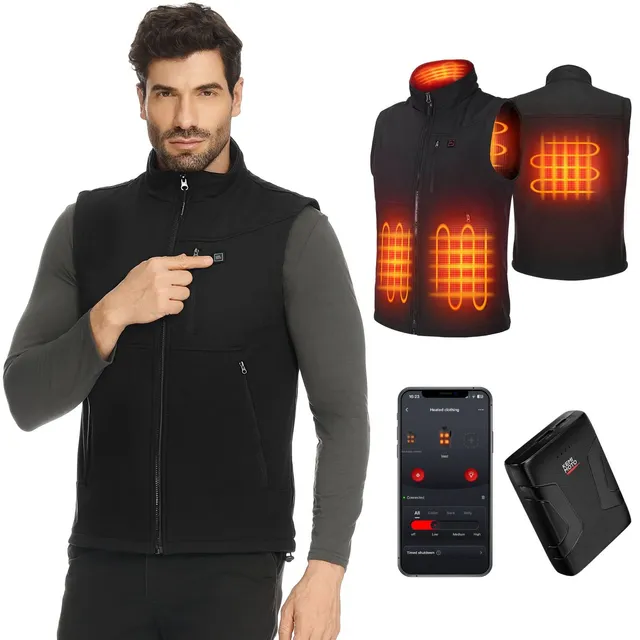KEMIMOTO Gilet Riscaldato Antivento 4 Zone 10000mAh