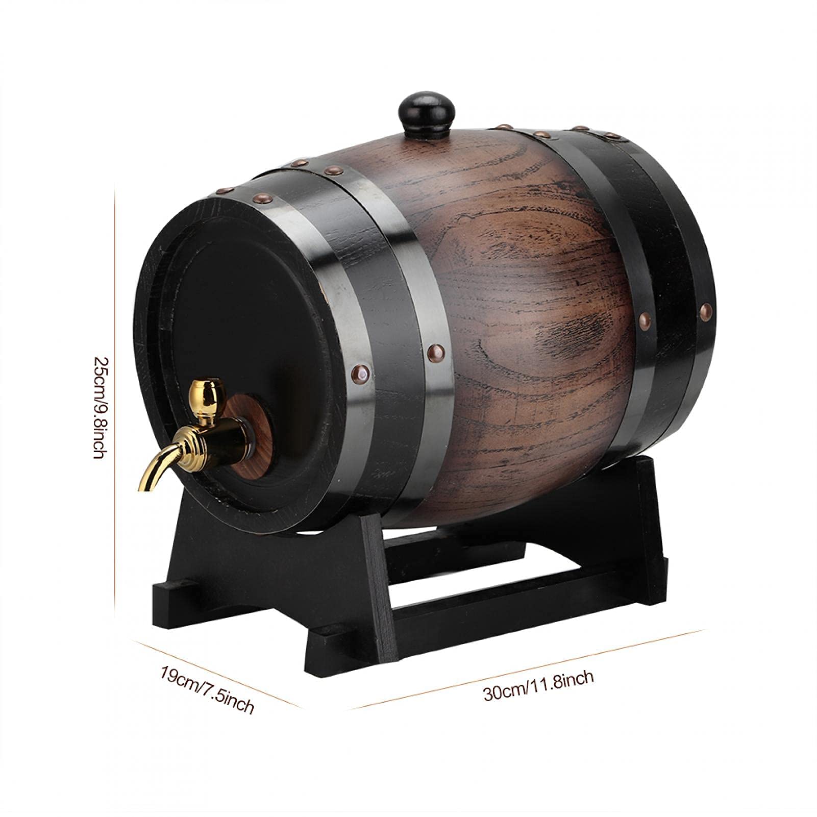 Kuuleyn Botte Vino 3 Litri Rovere Nero con Rubinetto