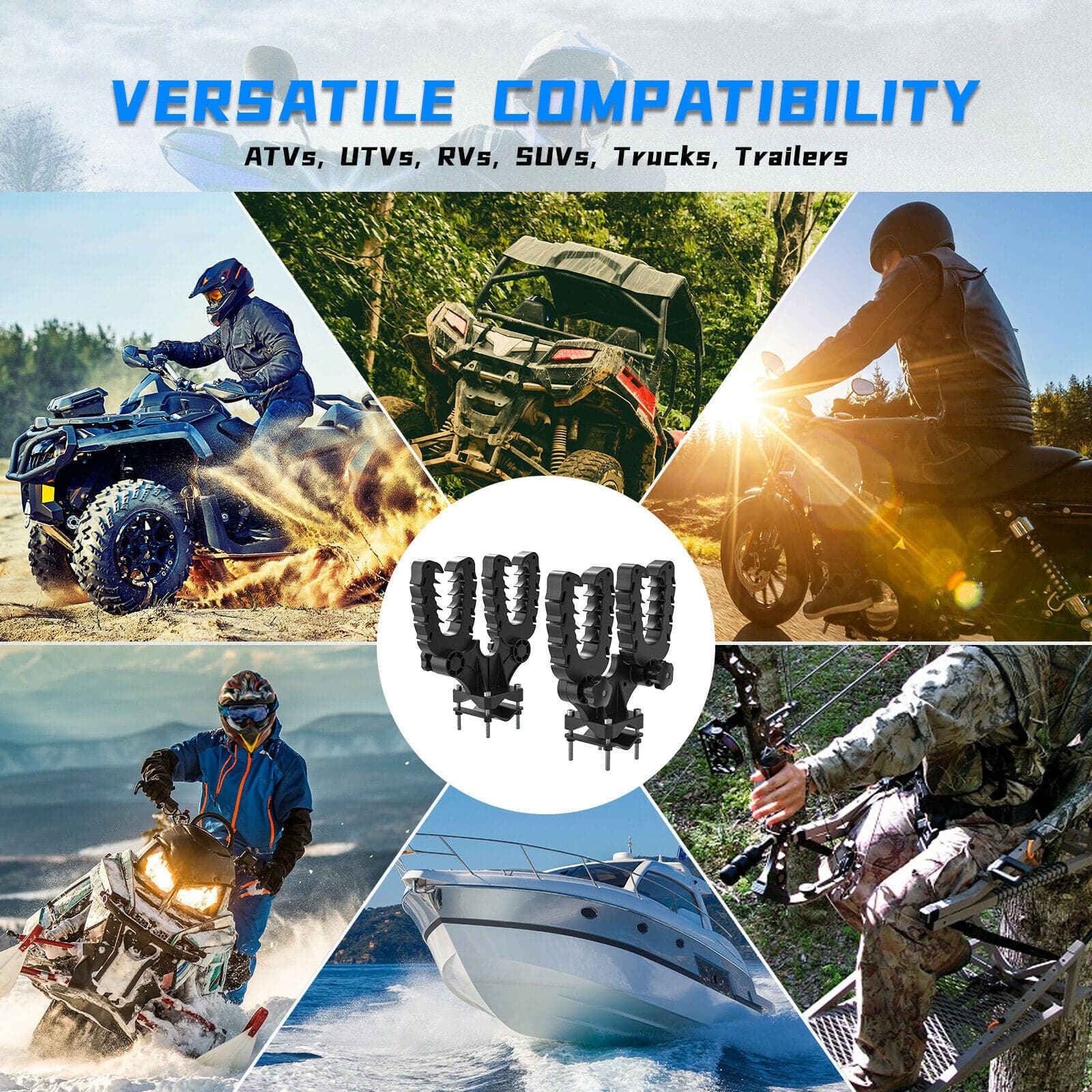 Kemimoto supporto a U doppio per ATV UTV barre 23-51 mm 20 kg