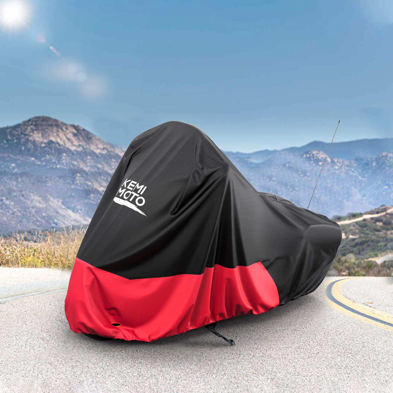Kemimoto Touring telo moto Oxford nero-rosso impermeabile
