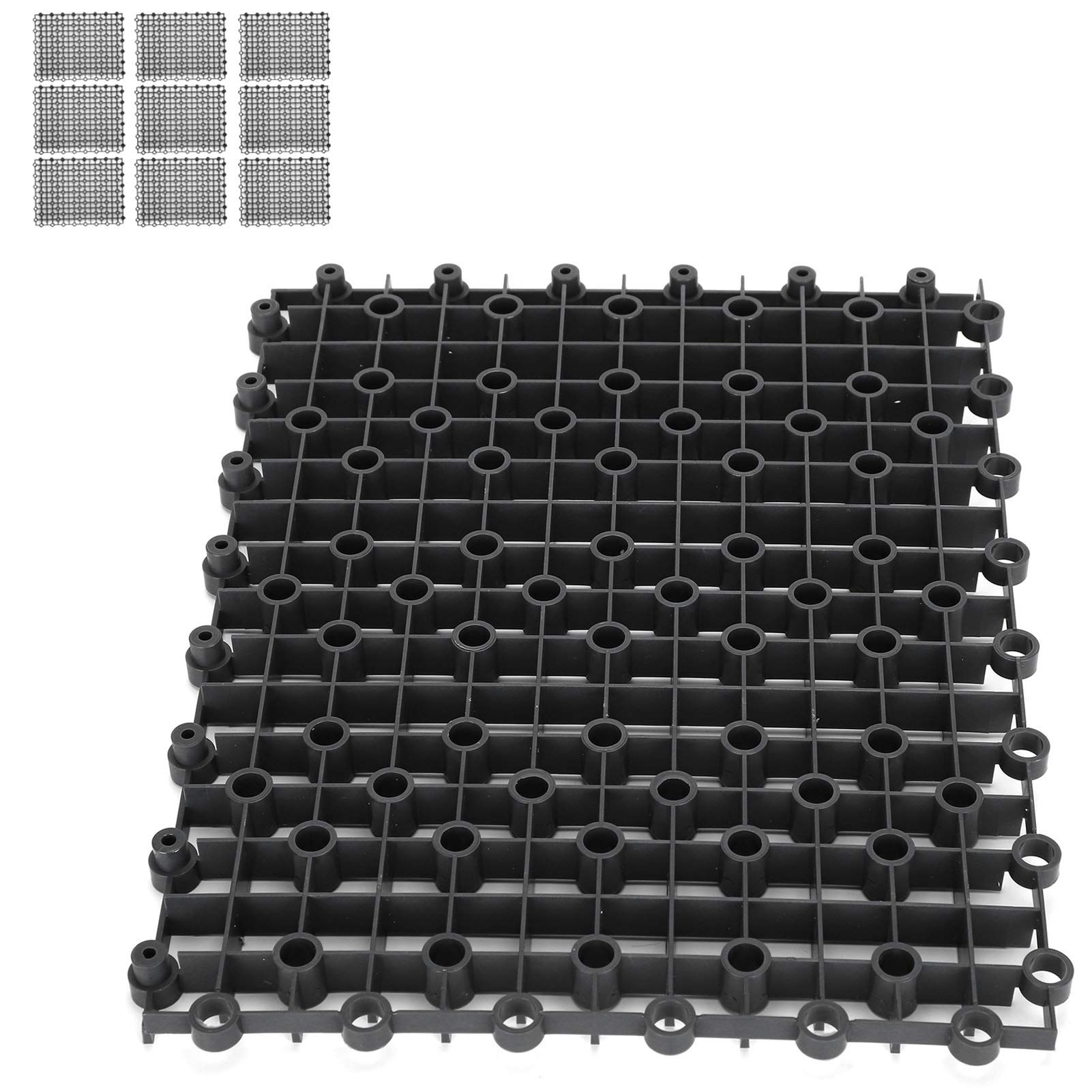 Kuuleyn Divisori Acquario PVC Nero 10 Pezzi Isolamento