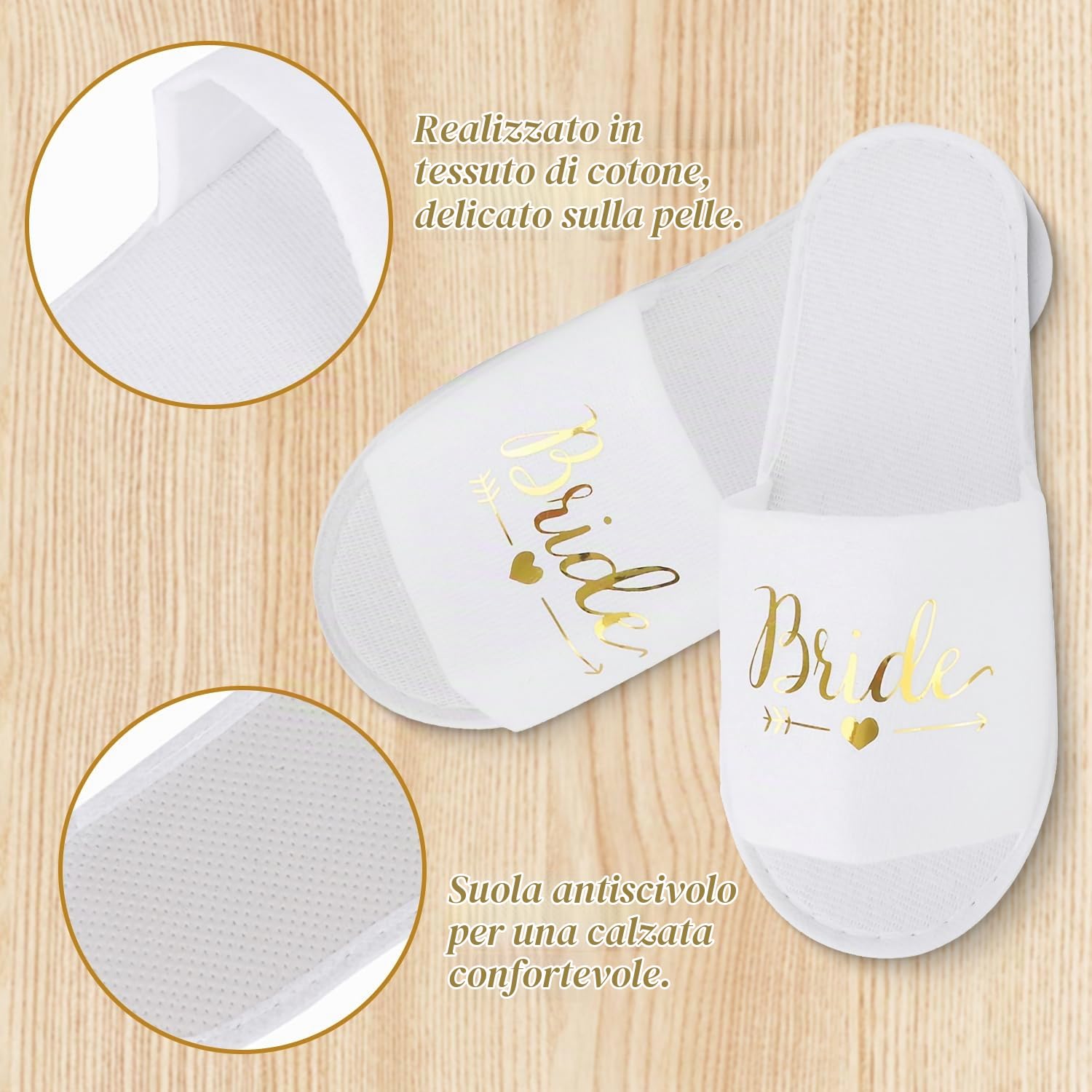 Hapivida Pantofole Hotel Bianche Sposa 1 da 5 Paia