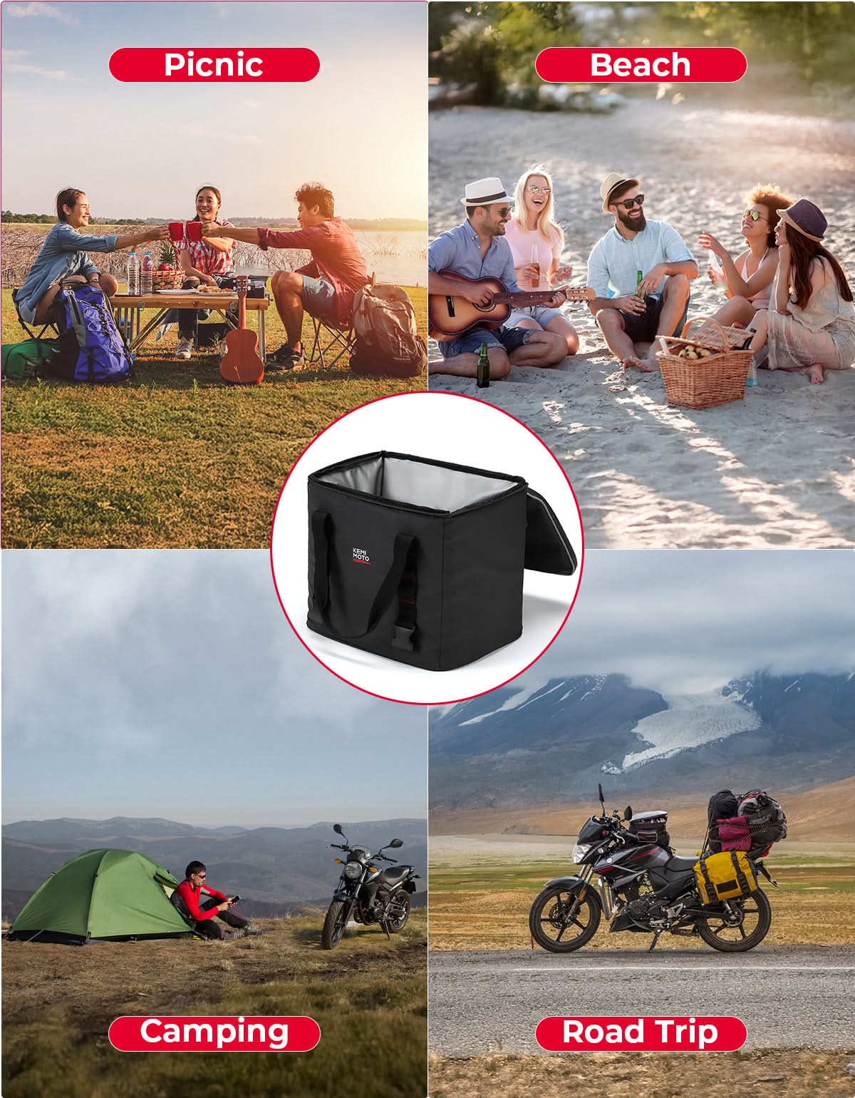 KEMIMOTO borsa termica codino moto 20L isolata