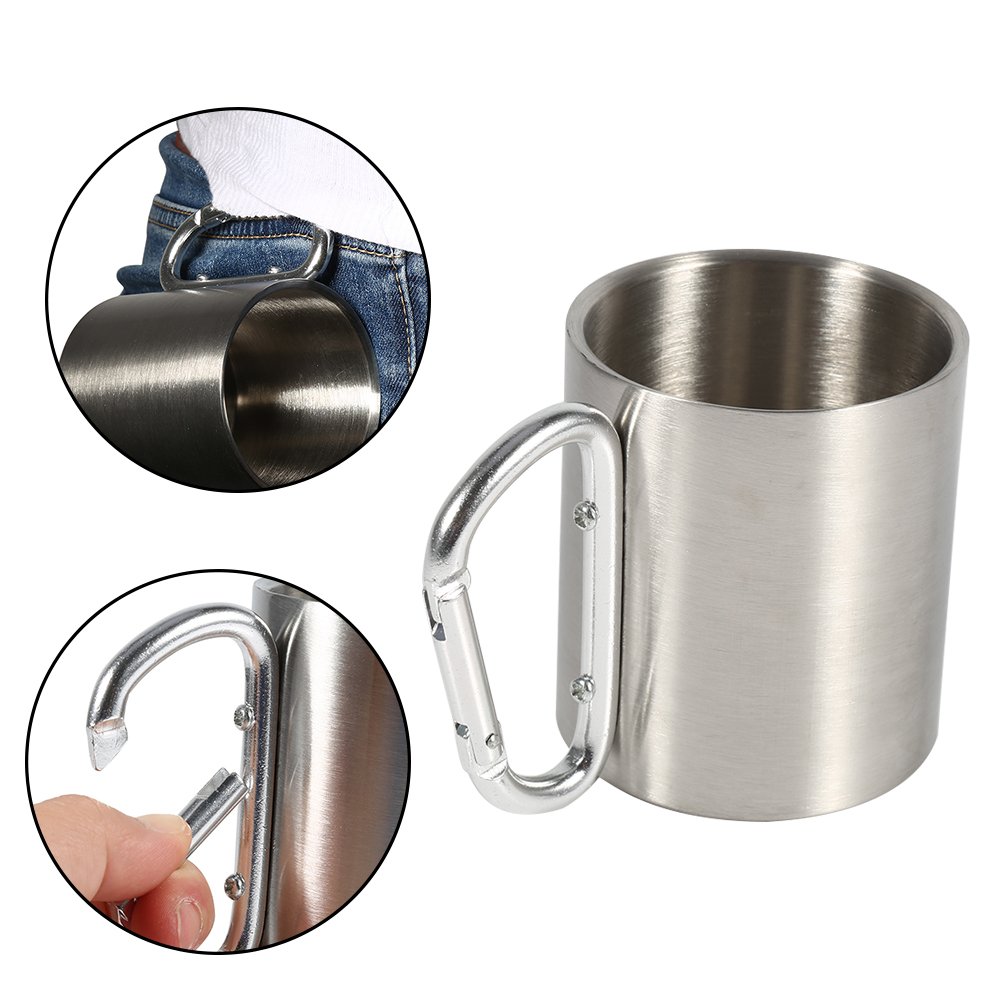 Kuuleyn moschettone tazza campeggio acciaio inox