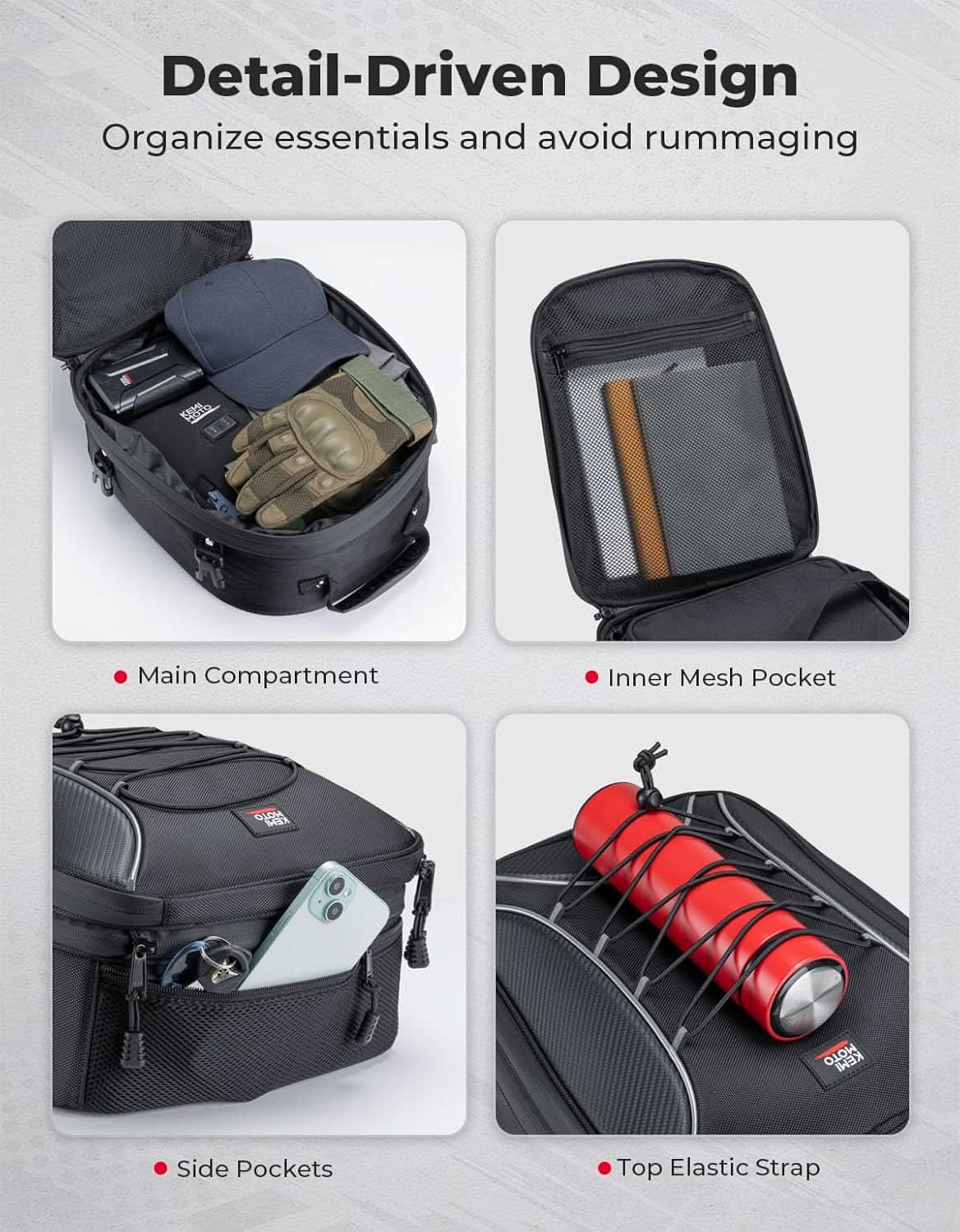 KEMIMOTO 2605 borsa posteriore moto 22-34L con frigo