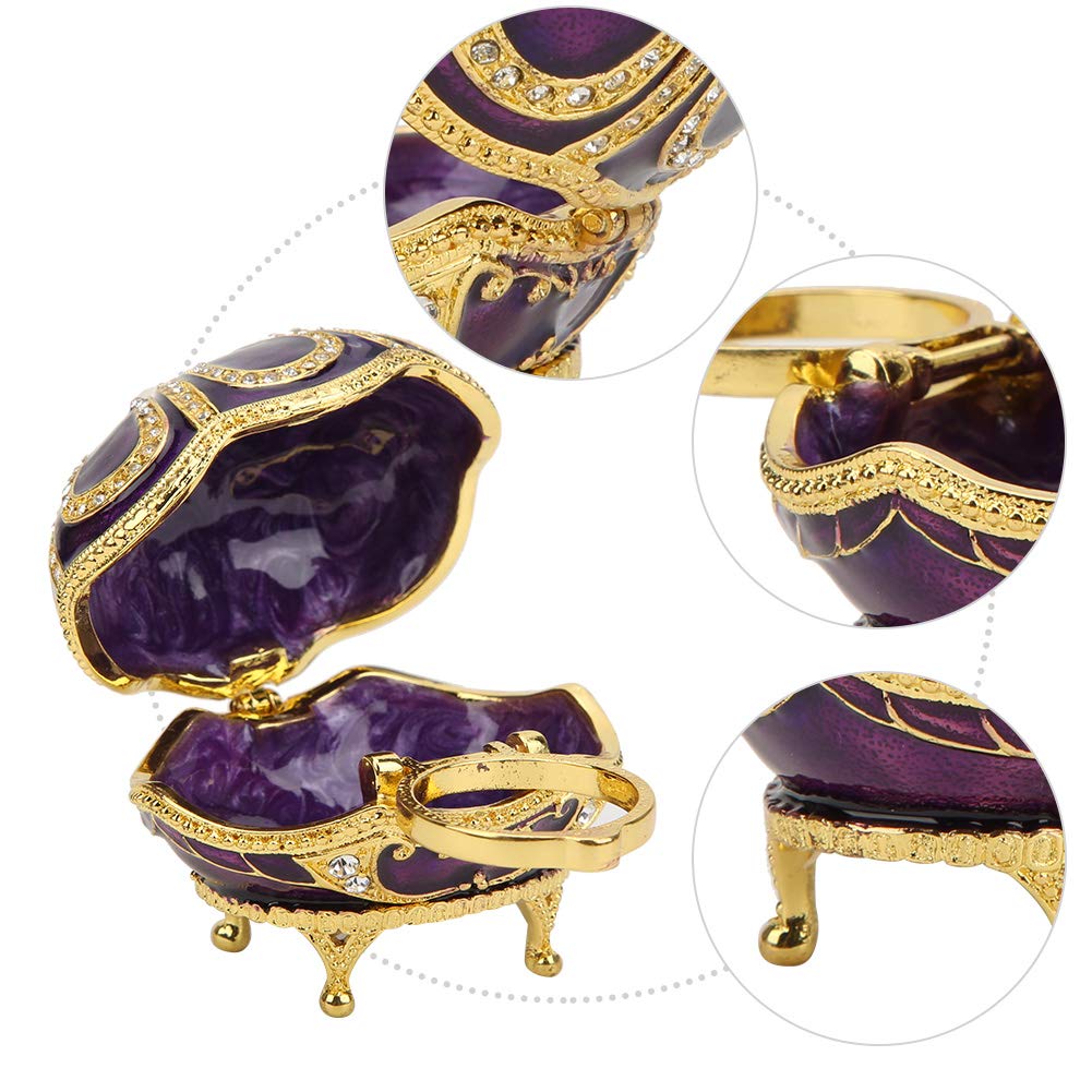 Hapivida Uovo Fabergé scatola portagioie viola smalto strass