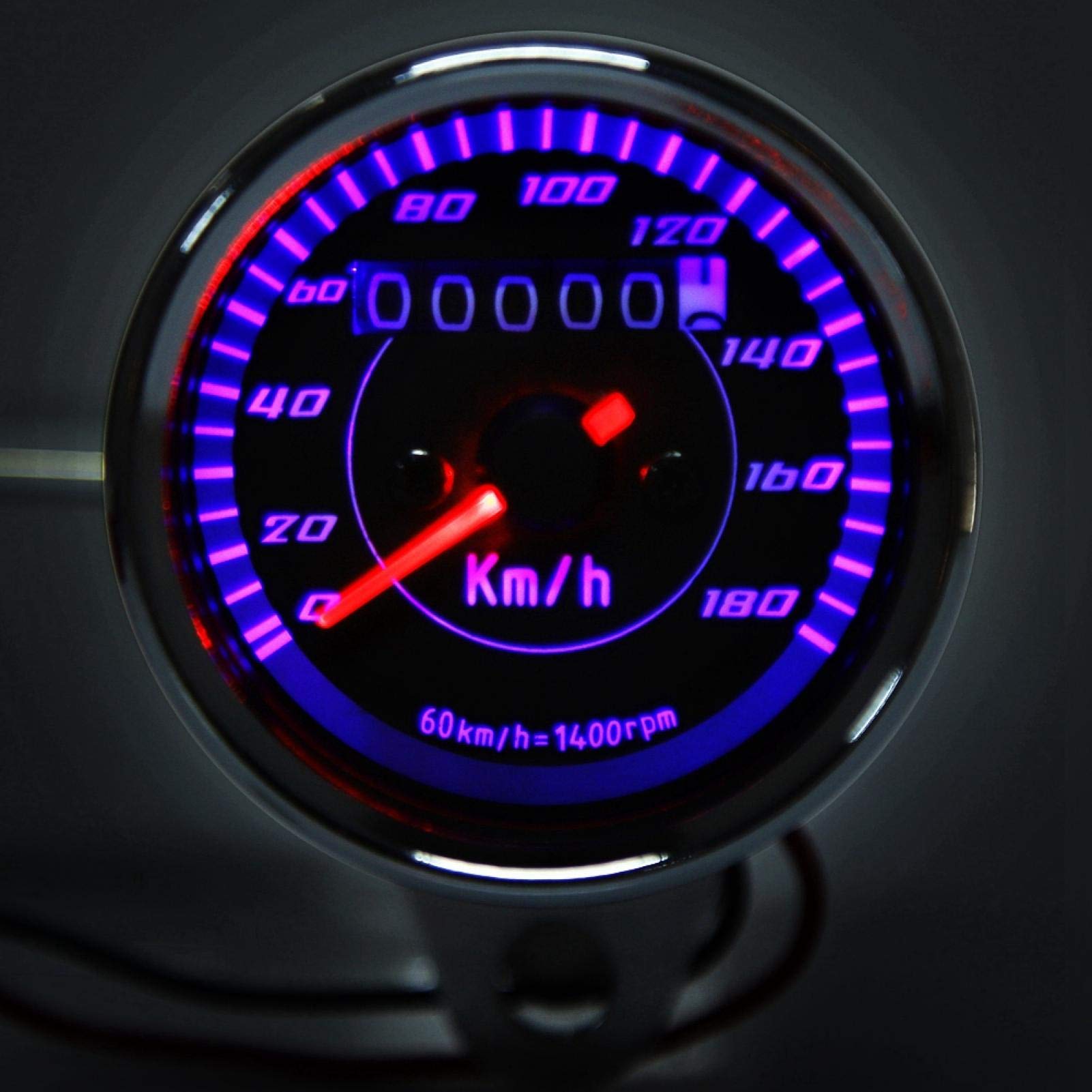 Kuuleyn Tachimetro LED Moto 12V Contachilometri Nero Retroilluminato