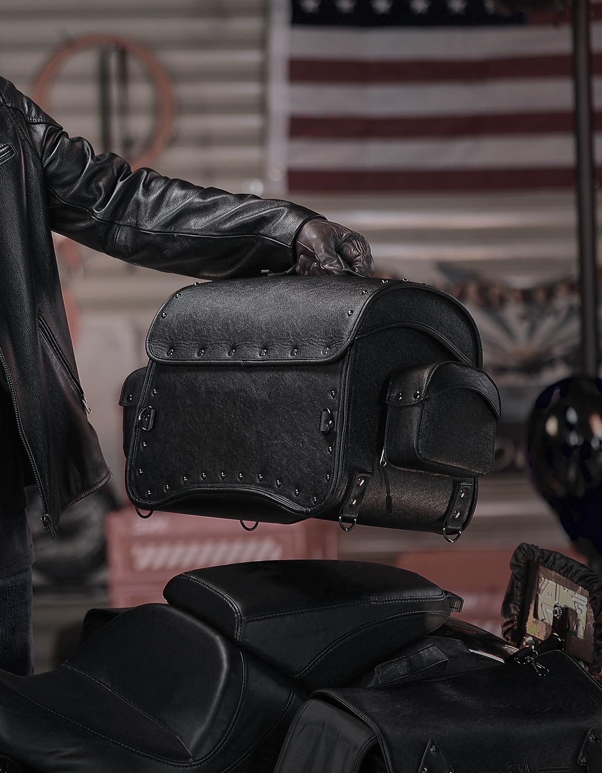 KEMIMOTO Borsa Posteriore Moto 50L Impermeabile Softail