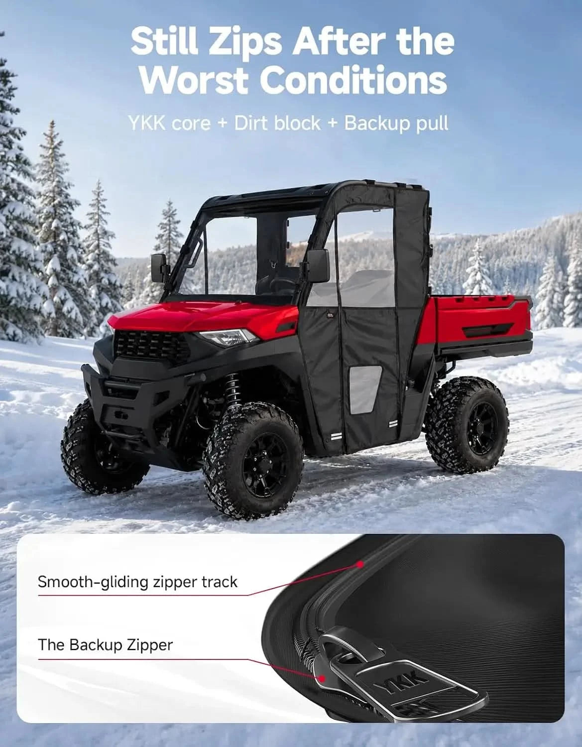 KEMIMOTO Ranger 570 porte cabina morbide con zip YKK