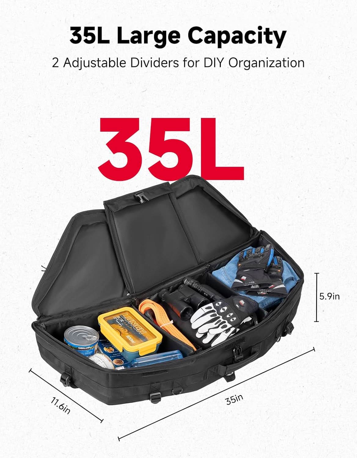 KEMIMOTO Borsa Portapacchi ATV Sportsman Impermeabile 444 mm