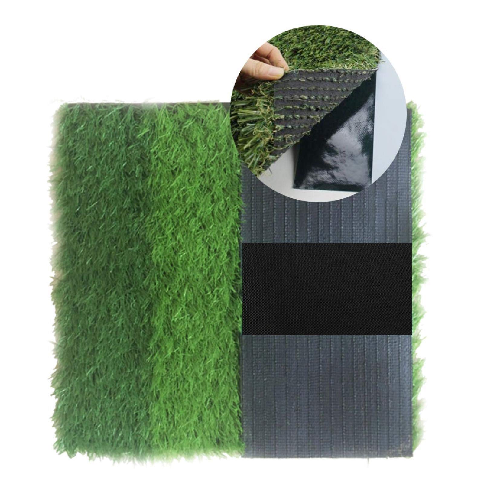 Kuuleyn Nastro Erba Artificiale Autoadesivo 15x500 cm Nero
