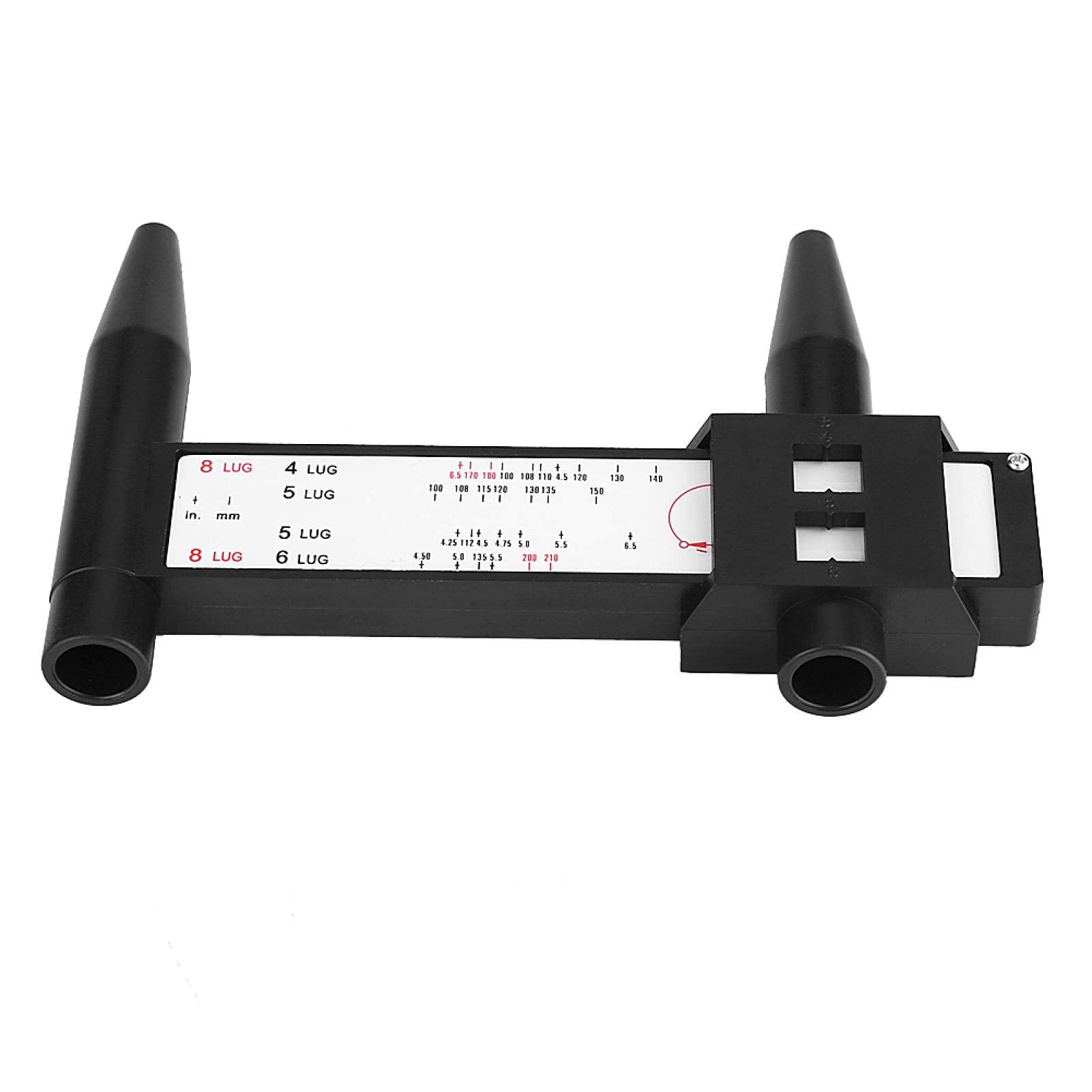 Kuuleyn Misuratore PCD 4-5-6-8 fori calibro cerchi nero