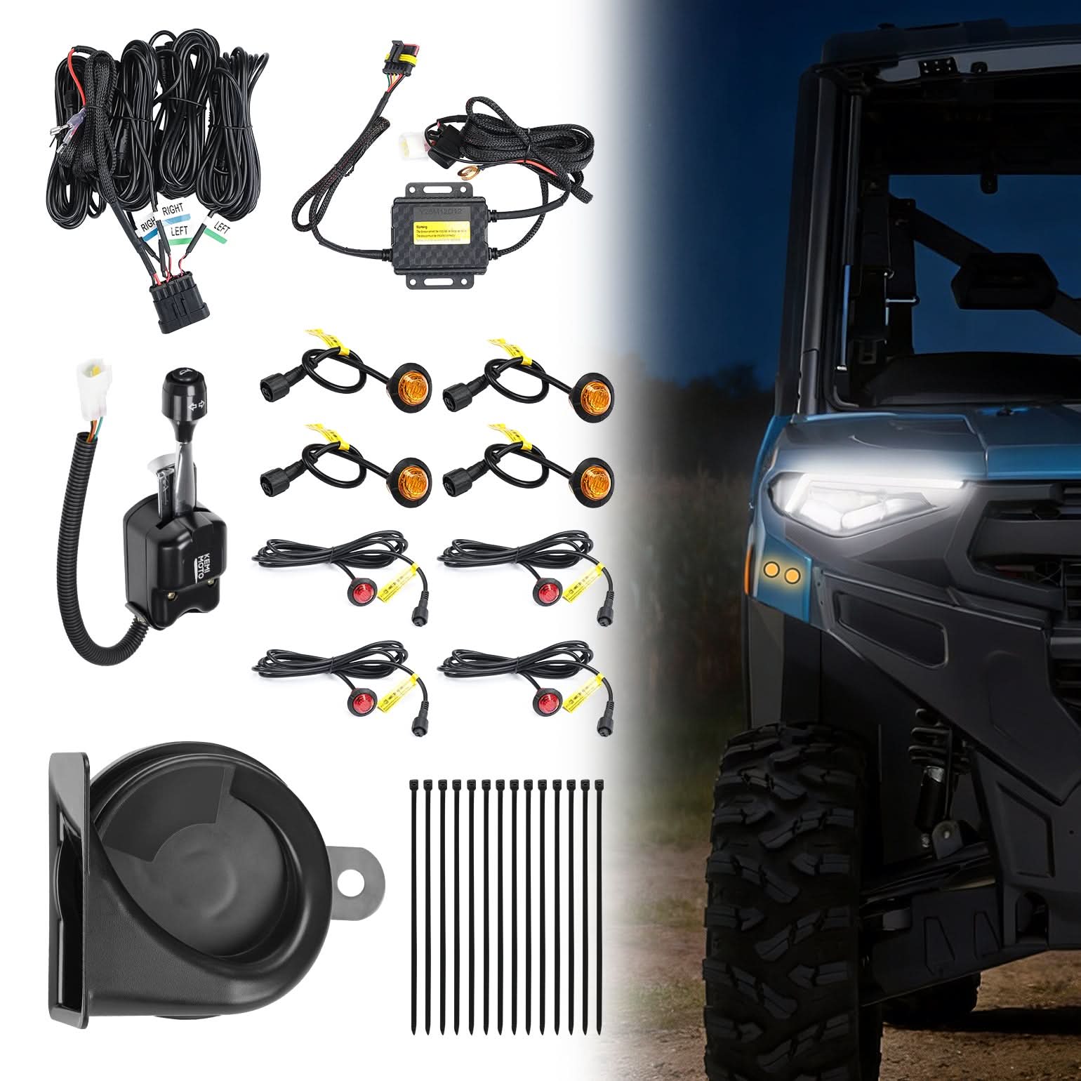 KEMIMOTO Kit frecce UTV ATV universale con clacson 110 dB
