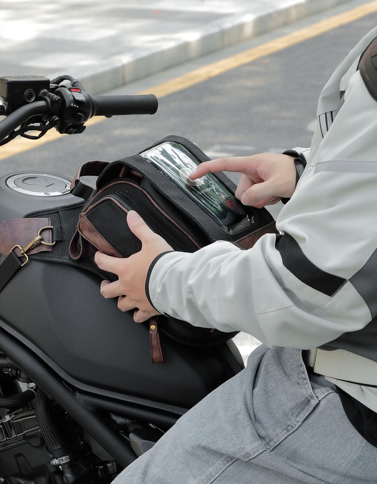 Kemimoto 8,5L borsa serbatoio moto espandibile touch