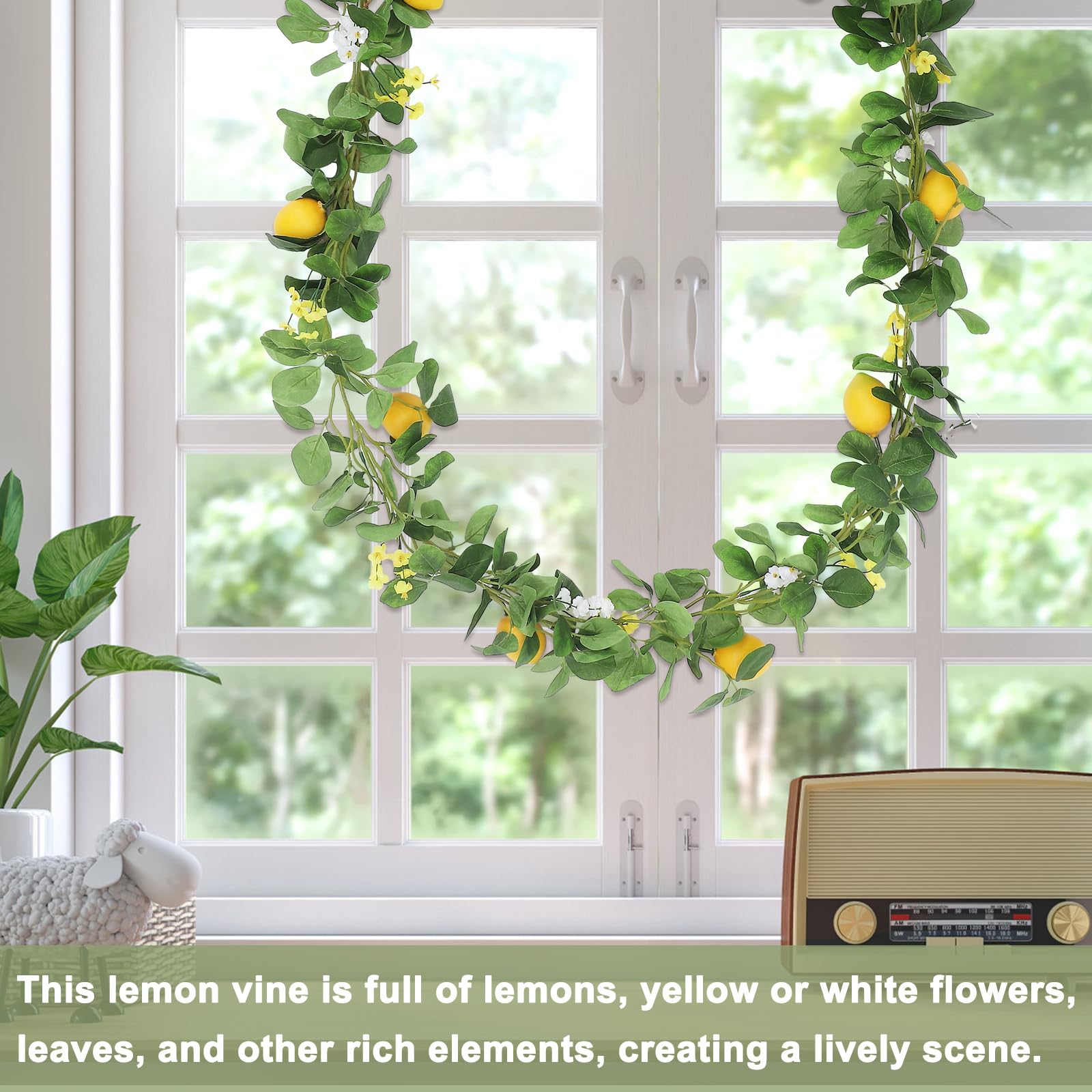 Hapivida Ghirlanda Limone Artificiale Verde 2 m