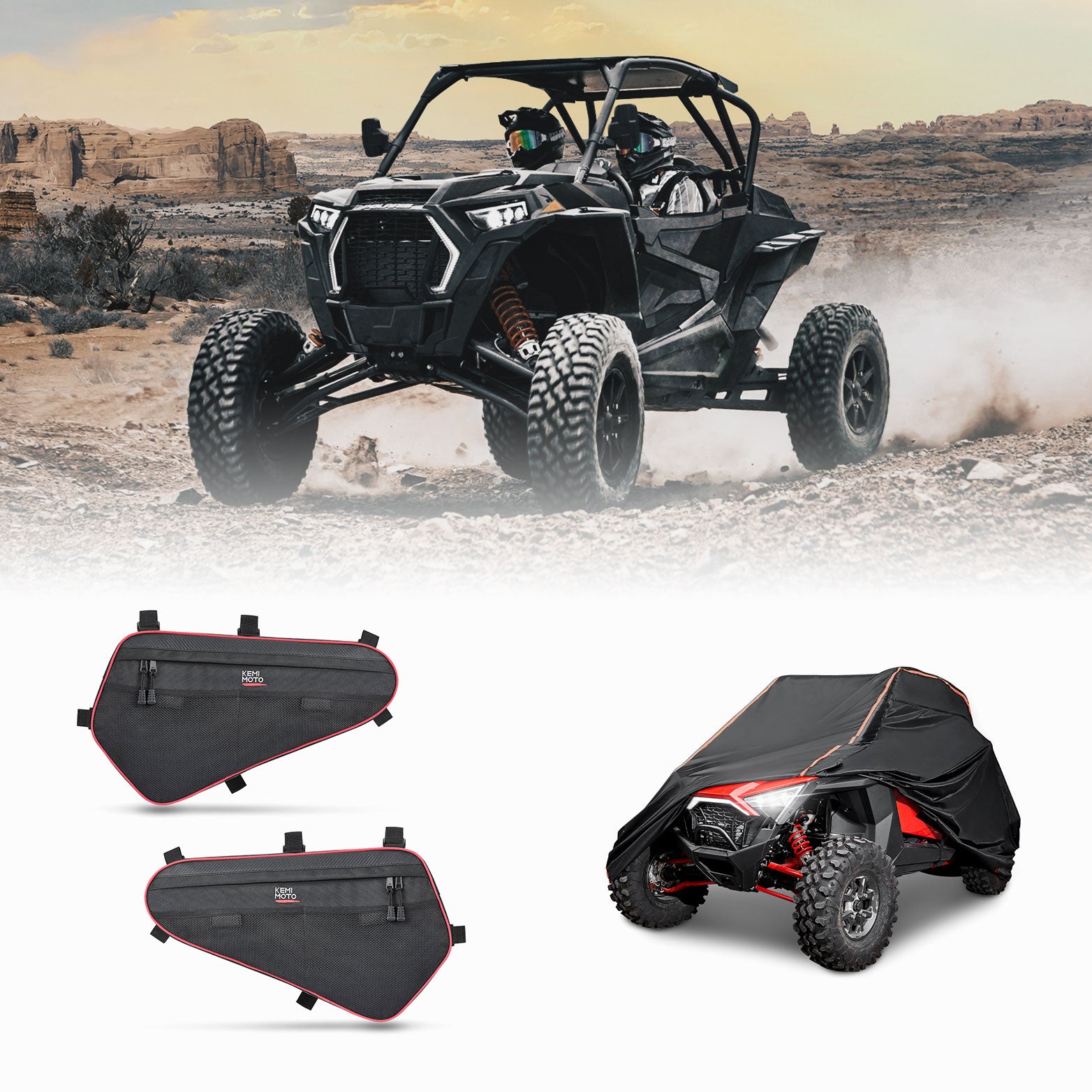 Kemimoto set borse portiera + telo Polaris RZR 420D