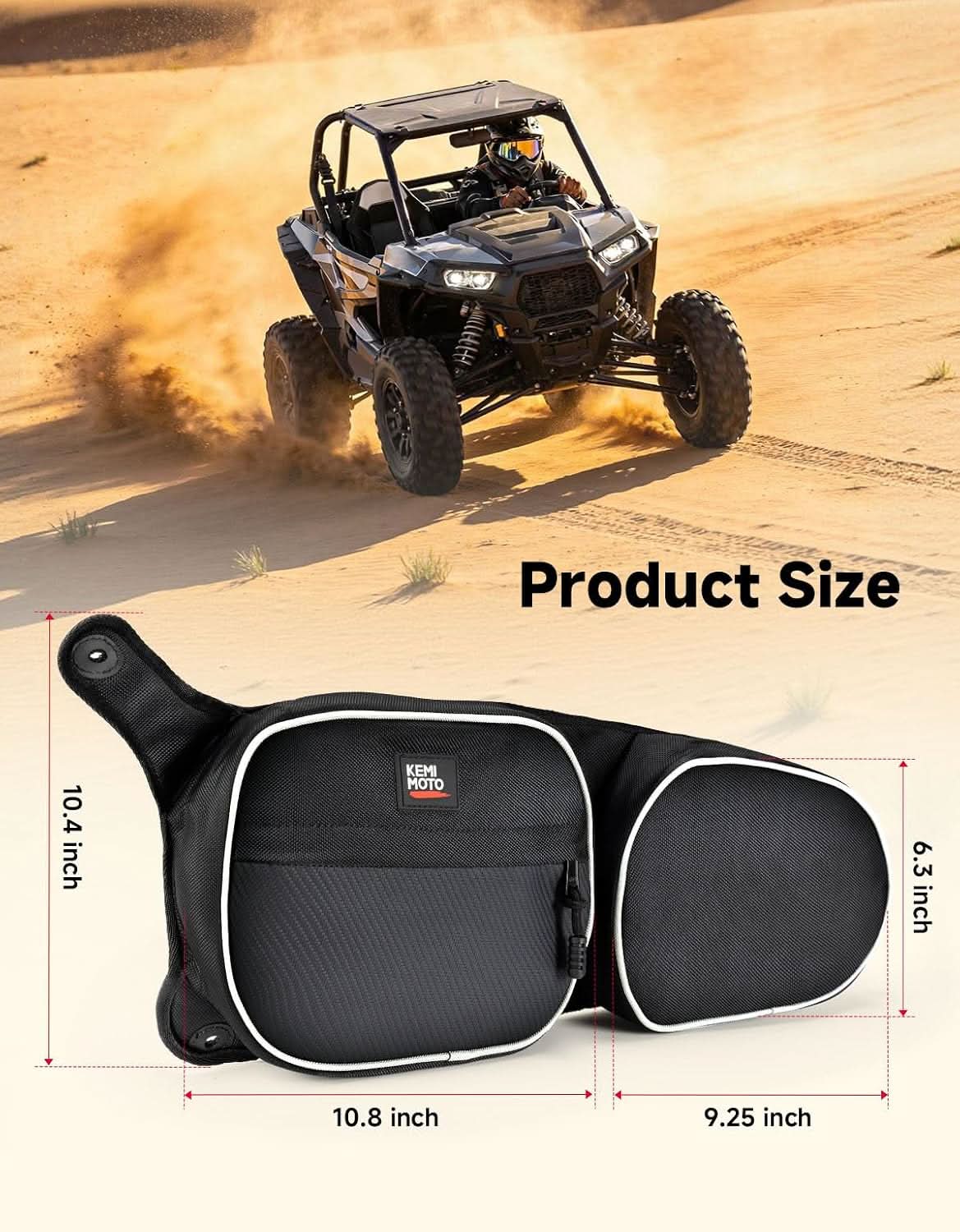 Kemimoto RZR 900 borse porta 2 pezzi con ginocchiere