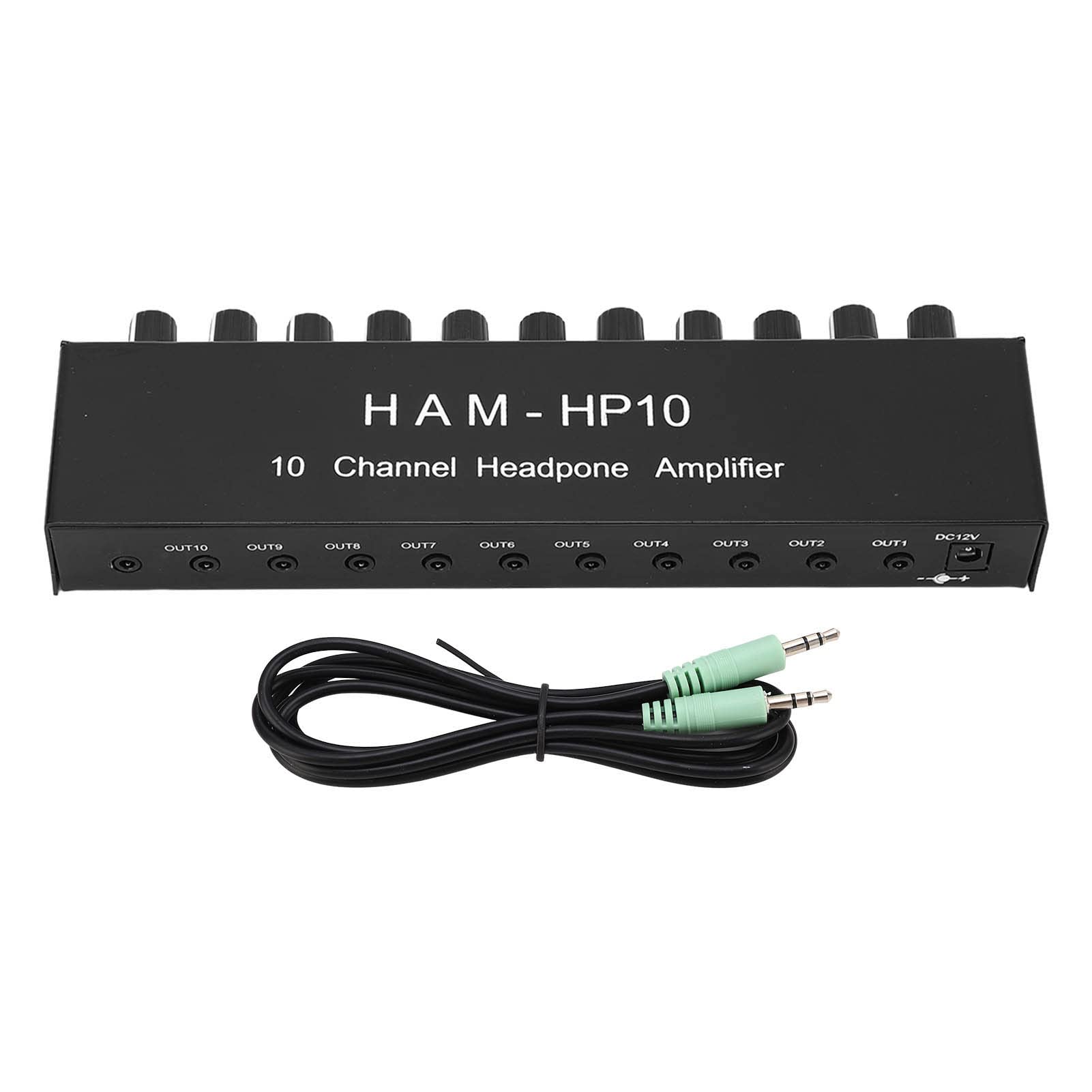 AOWINHIT Amplificatore Cuffie 10 Canali 3,5 mm lega alluminio