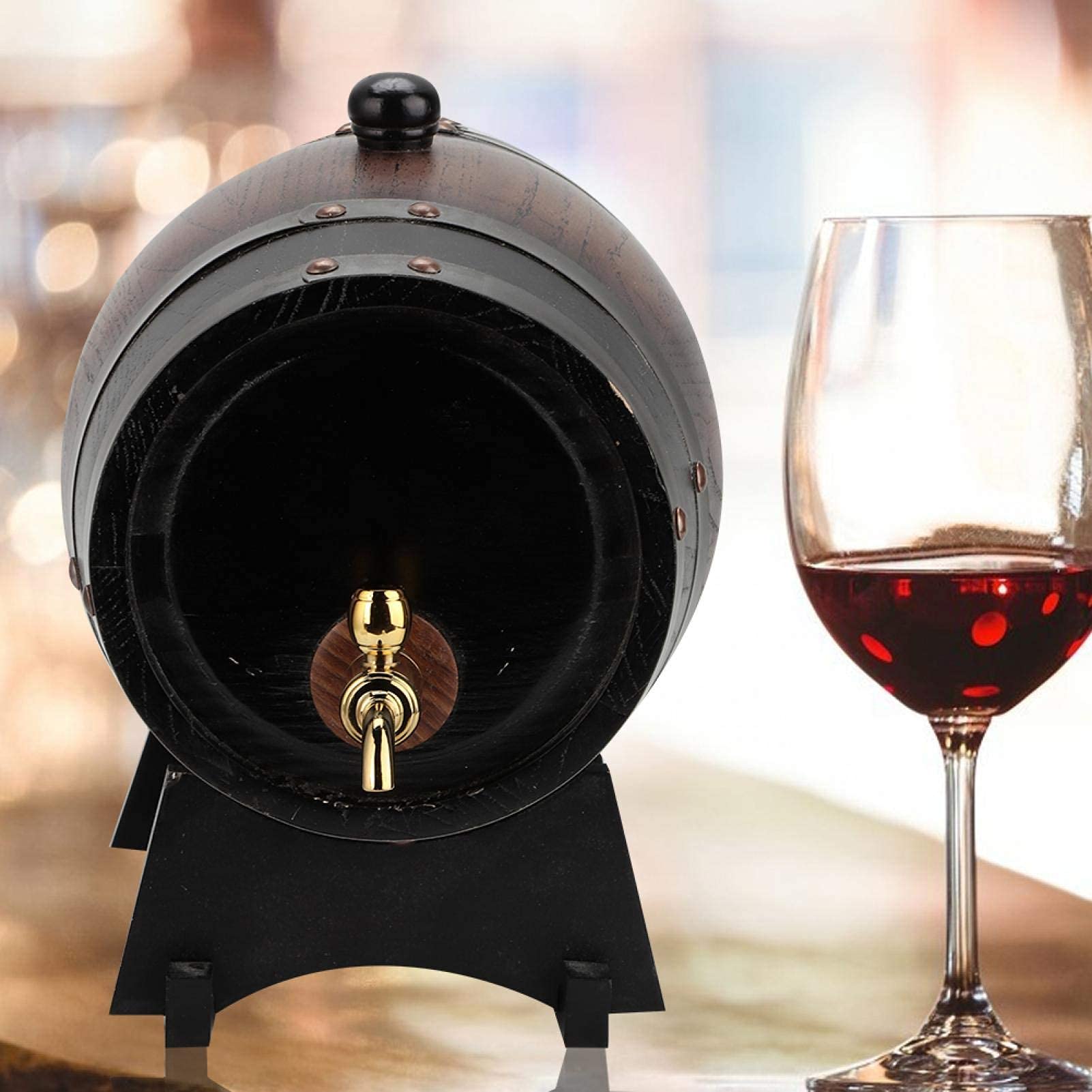 Kuuleyn Botte Vino 3 Litri Rovere Nero con Rubinetto
